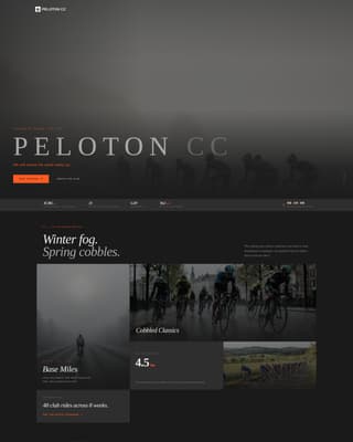Peloton - Immersive Roadcycling Landing Page Template