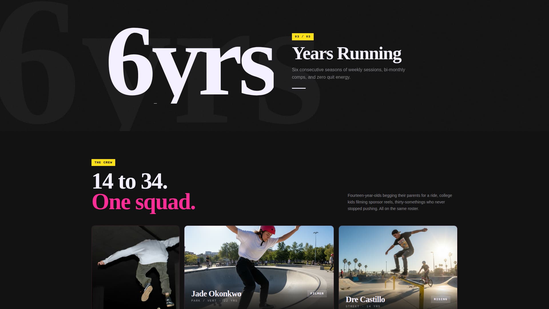 Specialist Skateboarding Professional Website Template