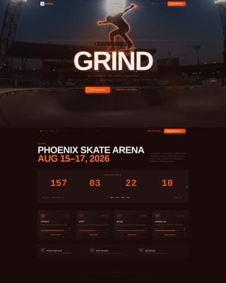 Skateboarding Pricing & Packages Website Template