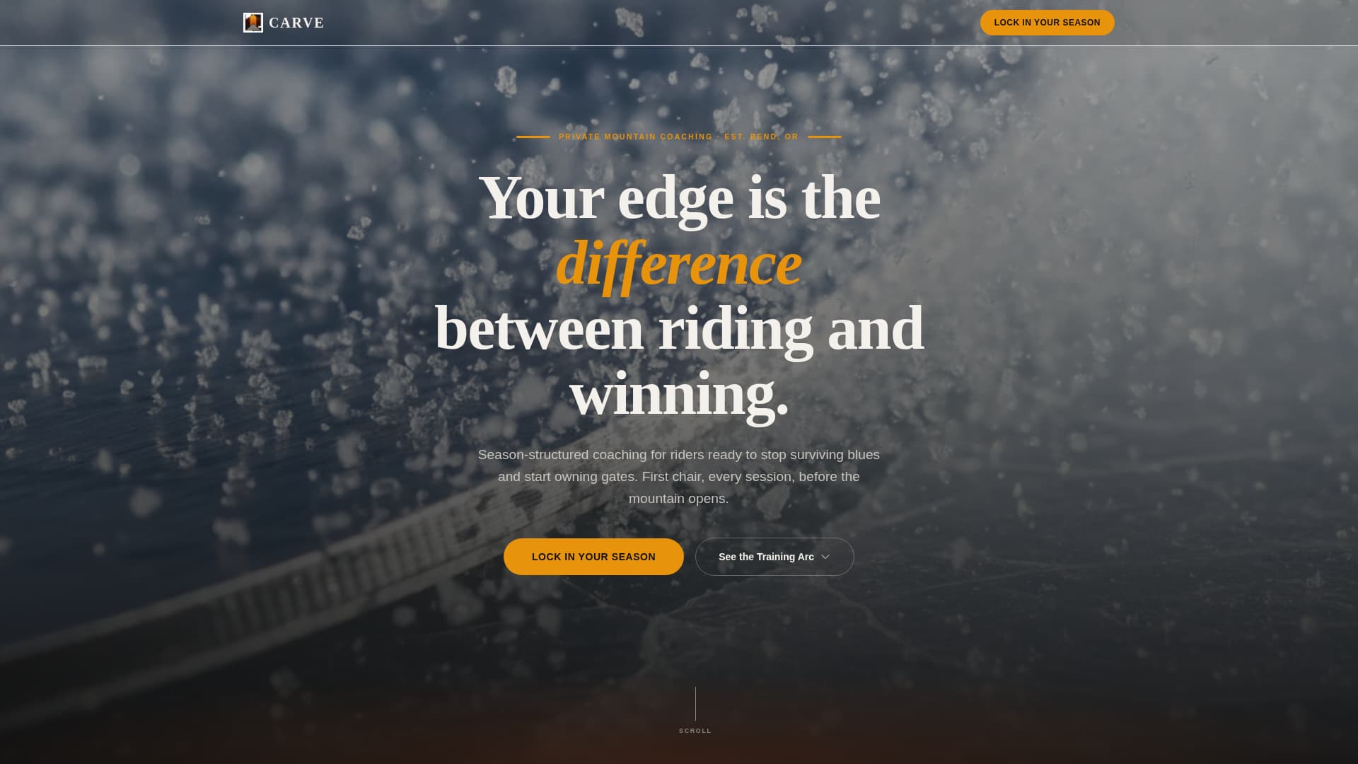 Carve - Elite Snowboarding Landing Page Template