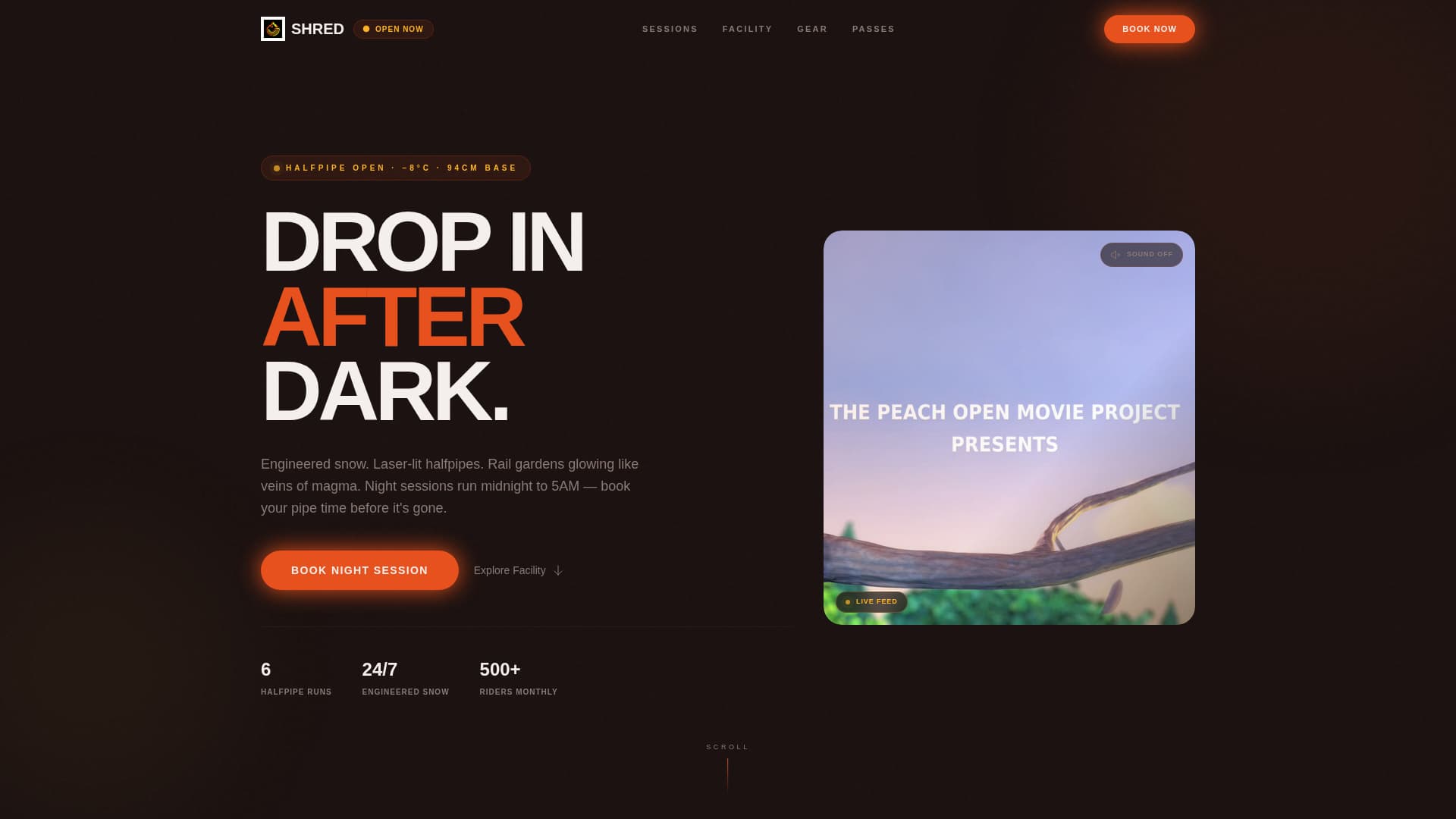Powder — Thrilling Alpine Snowboarding Landing Page Template