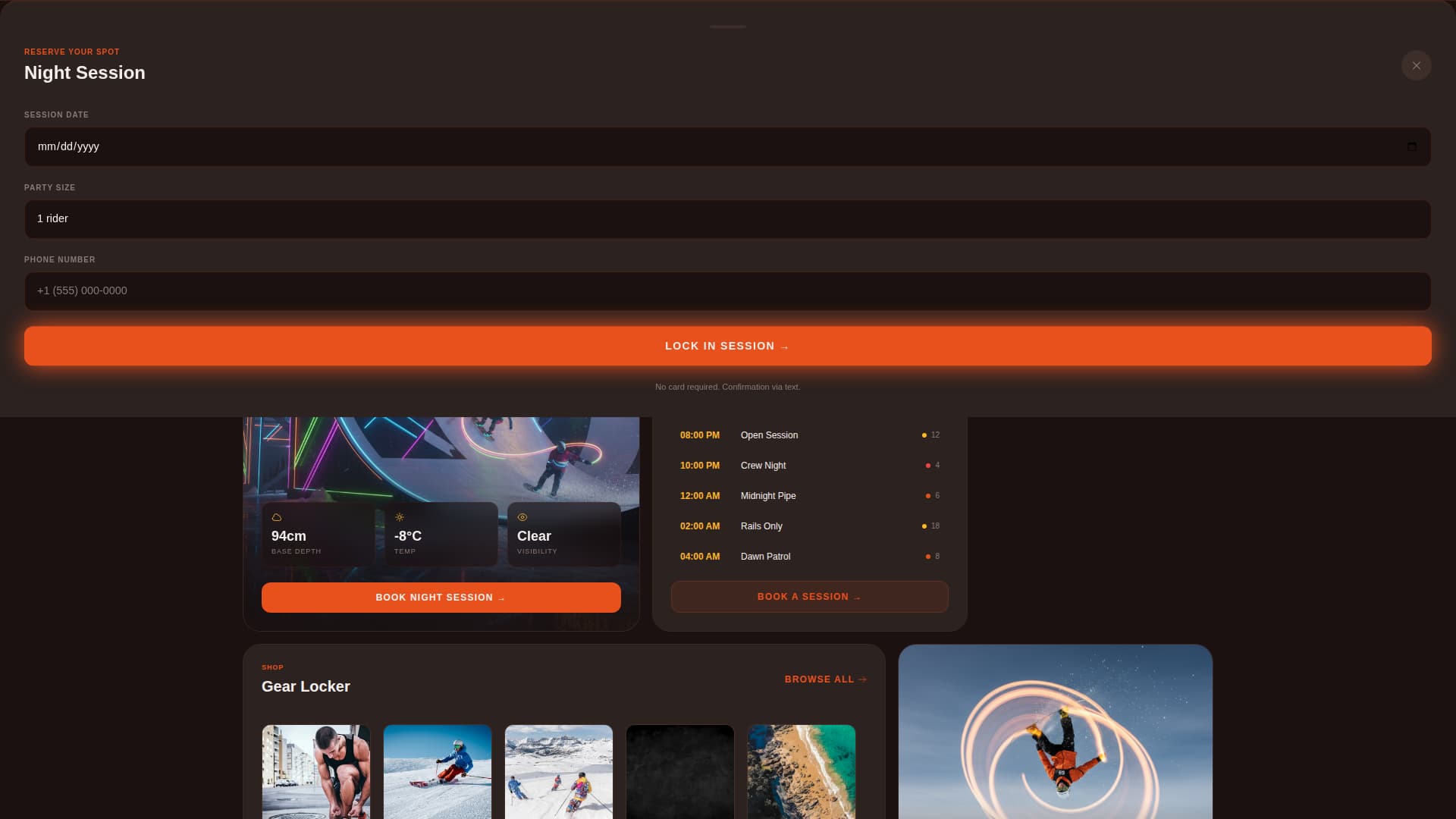 Powder — Thrilling Alpine Snowboarding Landing Page Template