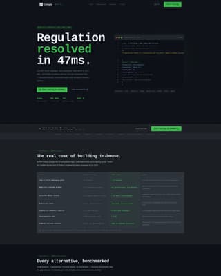 RegTech Startup Reviews & Social Proof Website Template
