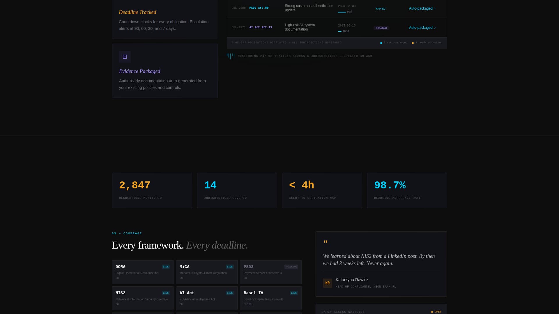 RegTech Startup Cost Estimator Website Template