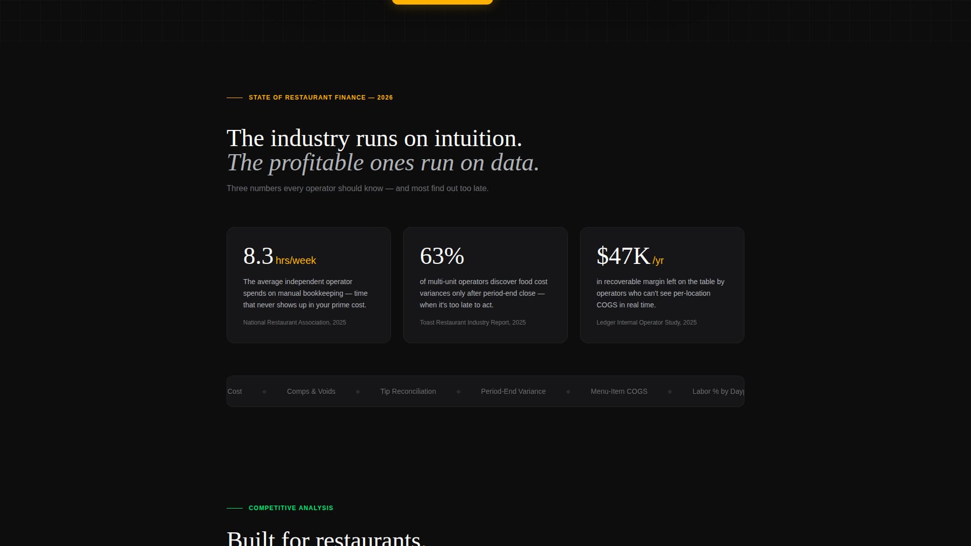 Ledger - Powerful Restaurant Accounting Landing Page Template
