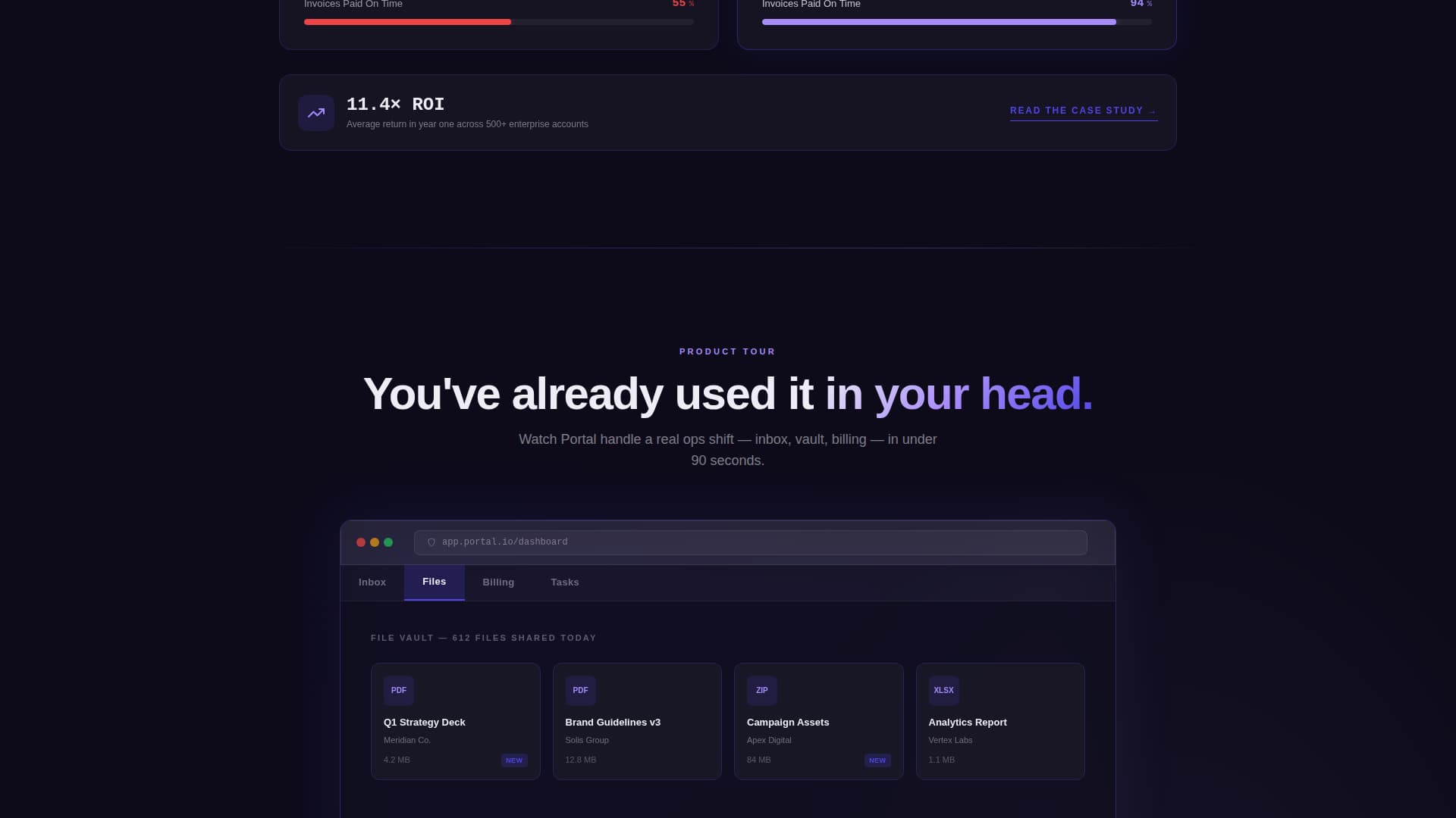 Portal - Powerful Client Portal Landing Page Template