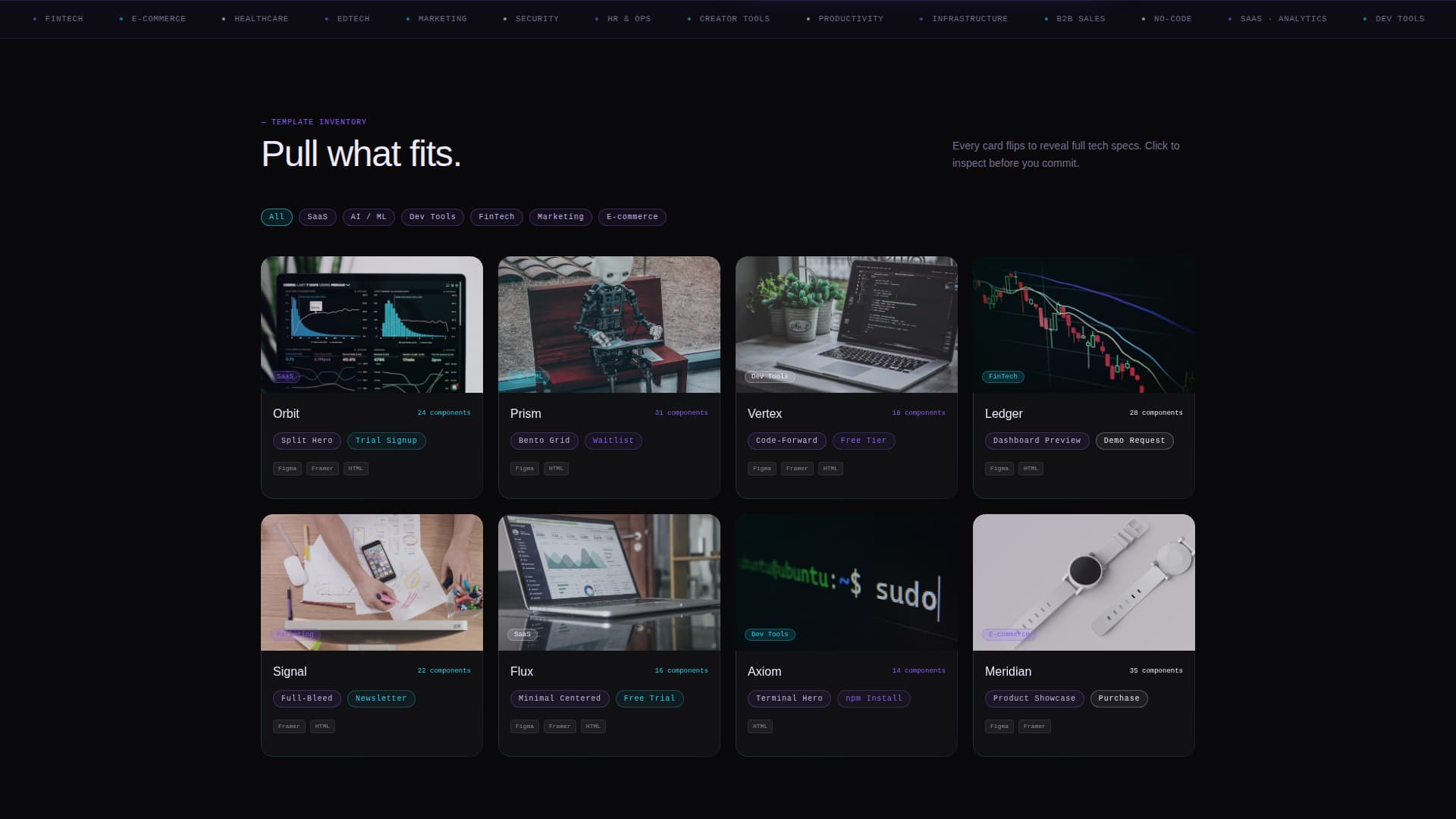 SaaS Product Homepage Library & Feature Showcase Website Template