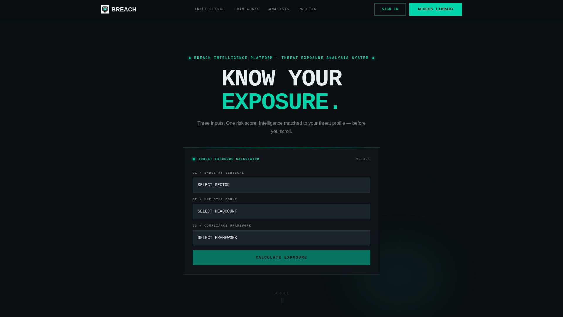 Breach - Bold Security Landing Page Template