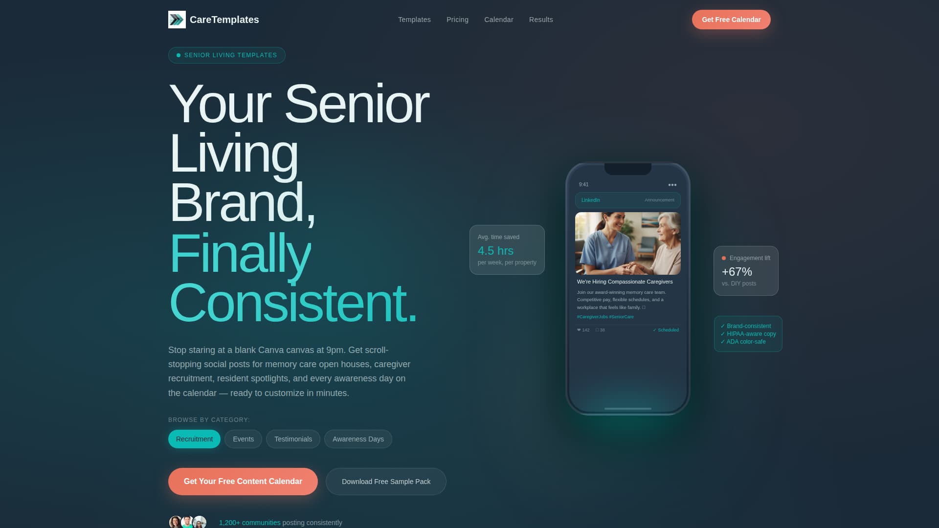 Senior Care Digital Presence Careers Website Template
