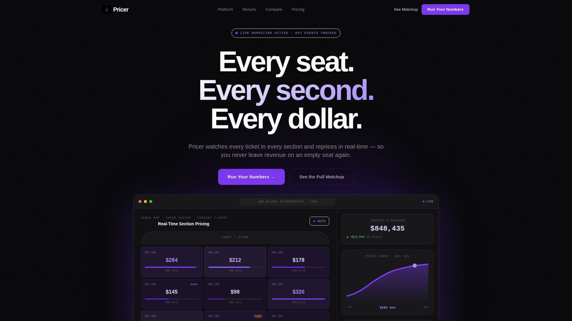 Pricer - Dynamic Sports Landing Page Template