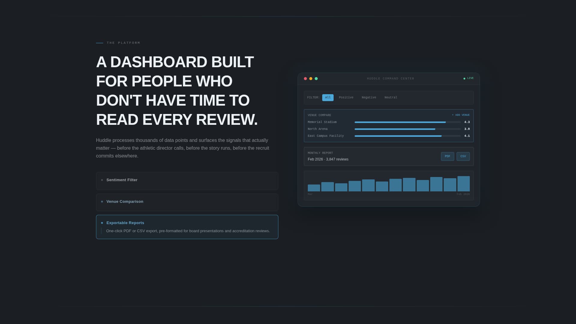 Huddle - Powerful Sportsreview Landing Page Template