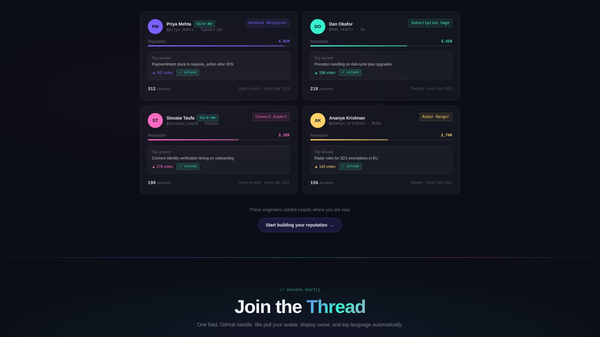 Stripe Documentation Specialist Professional Website Template