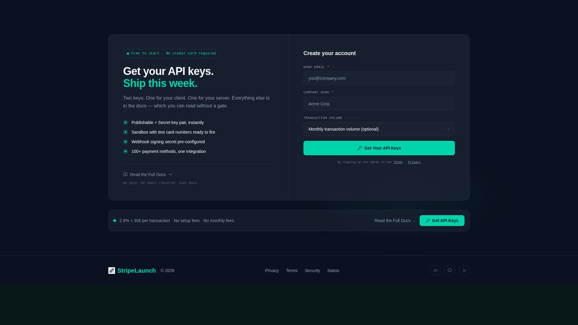 Stripe Documentation Advanced Professional Website Template