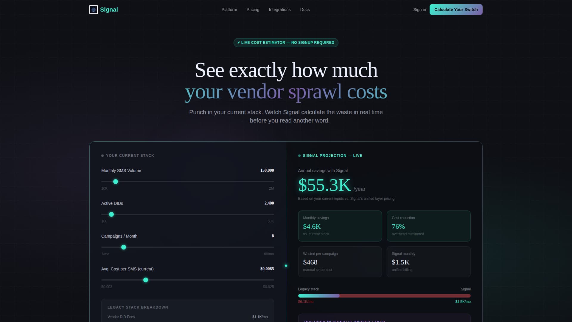 Signal - Unified Telecom Marketing Landing Page Template