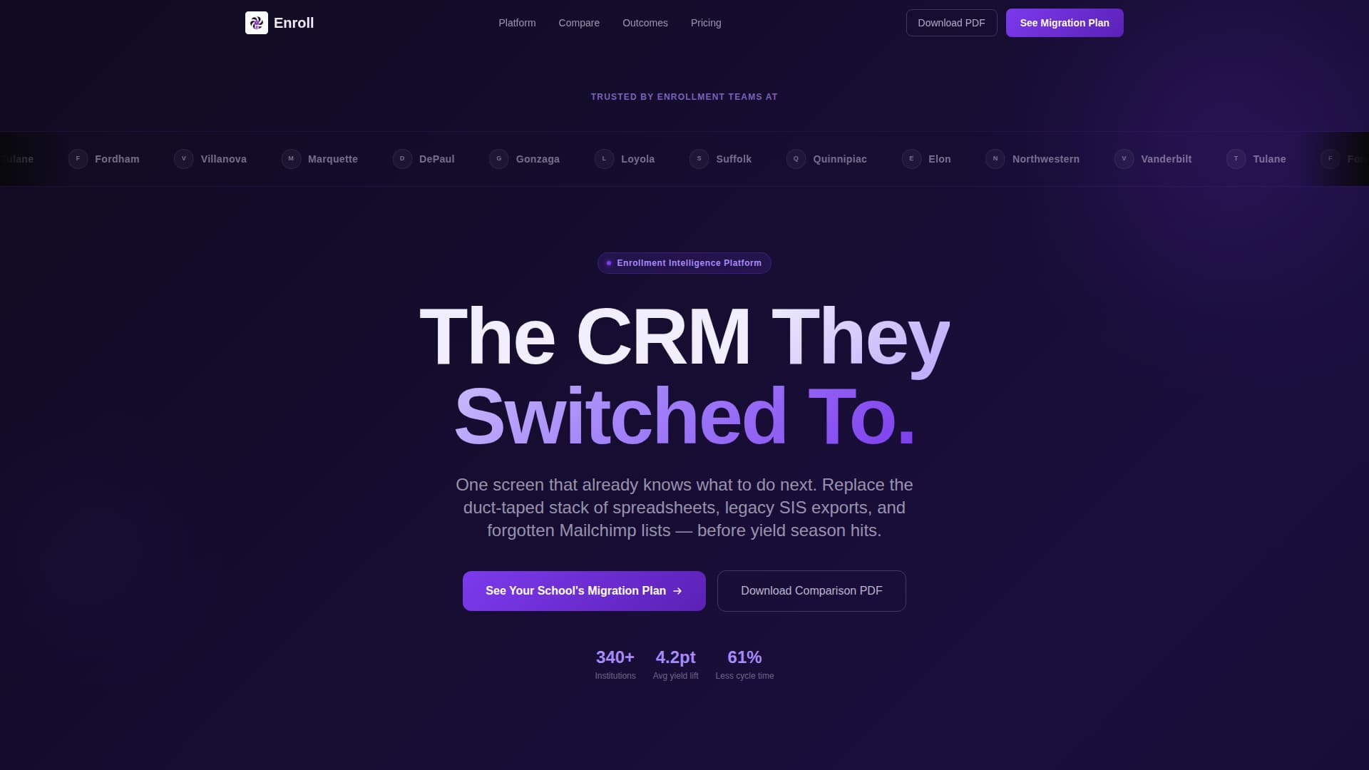 Enroll - Powerful University CRM Landing Page Template