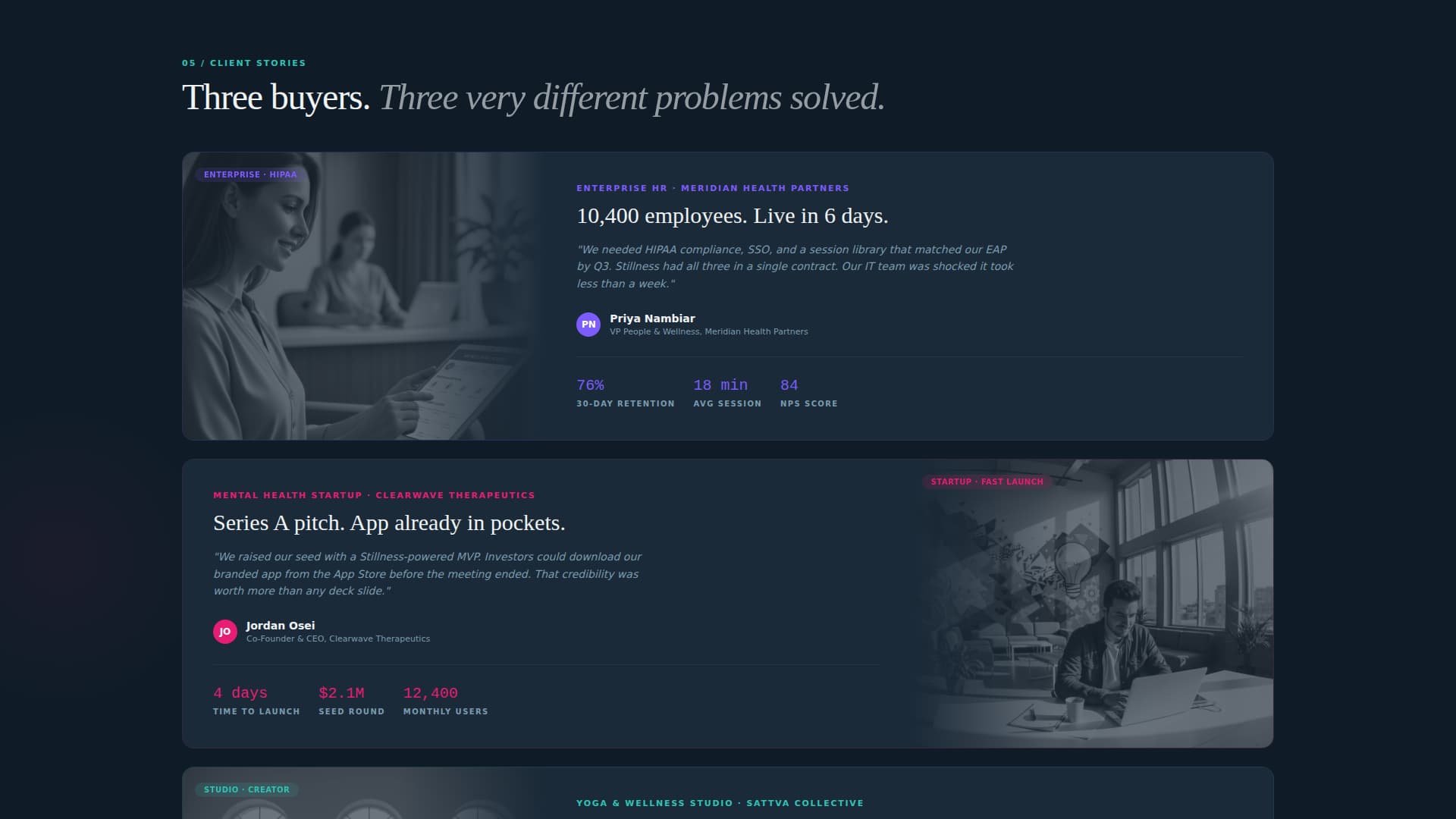 Stillness - Scalable Meditation Landing Page Template