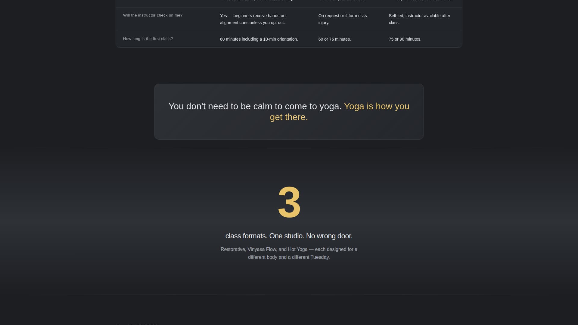 Yoga Studio Specialist Booking Website Template