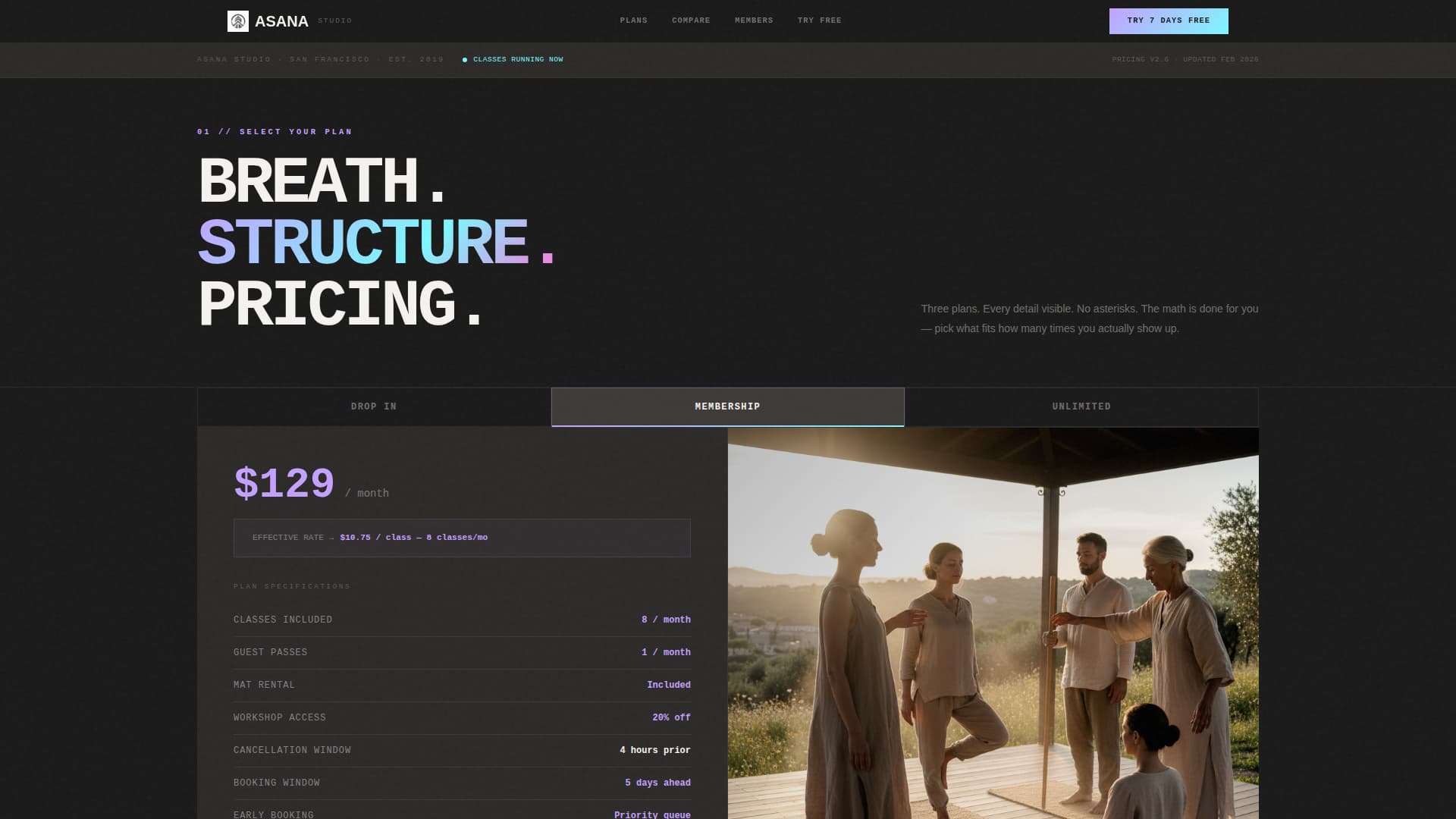 Yoga Studio Booking Website Template
