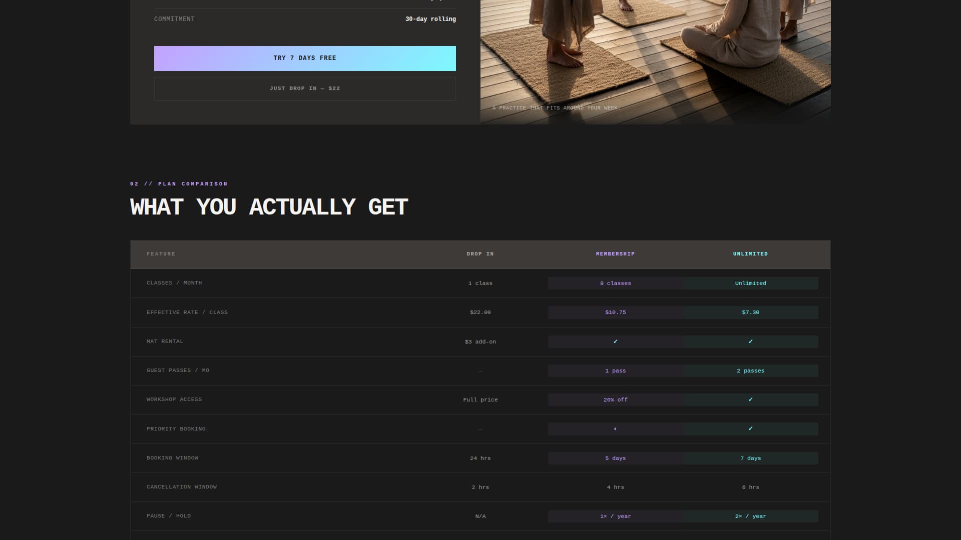 Yoga Studio Booking Website Template