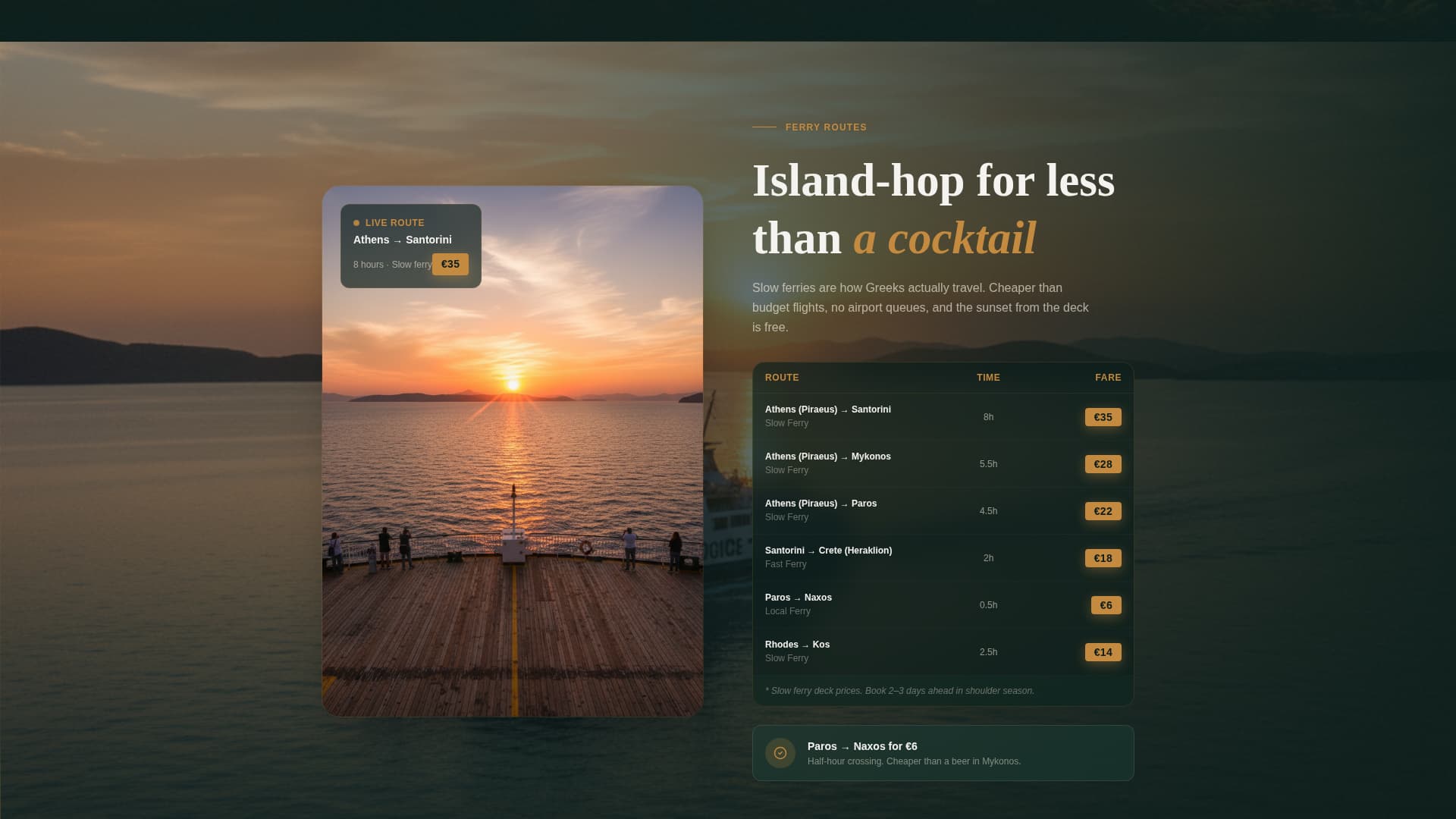 Greece Travel Pricing Website Template
