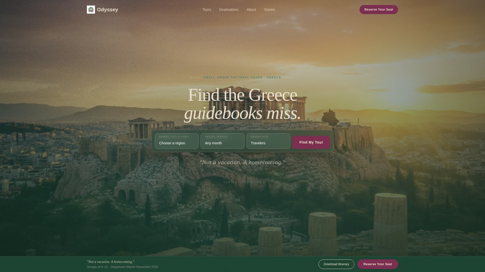 Greece Travel Booking Website Template