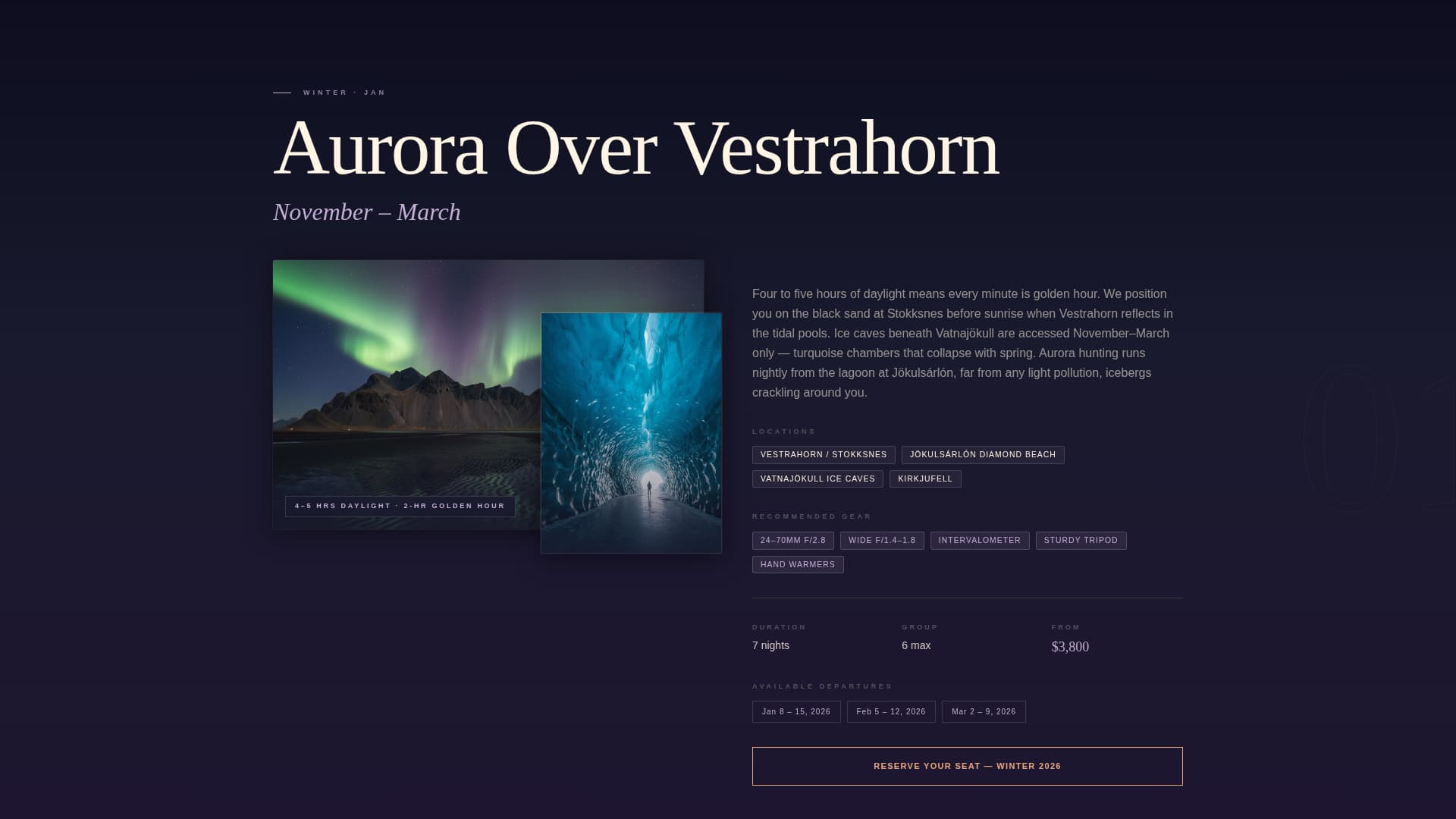 Iceland Travel Booking Website Template