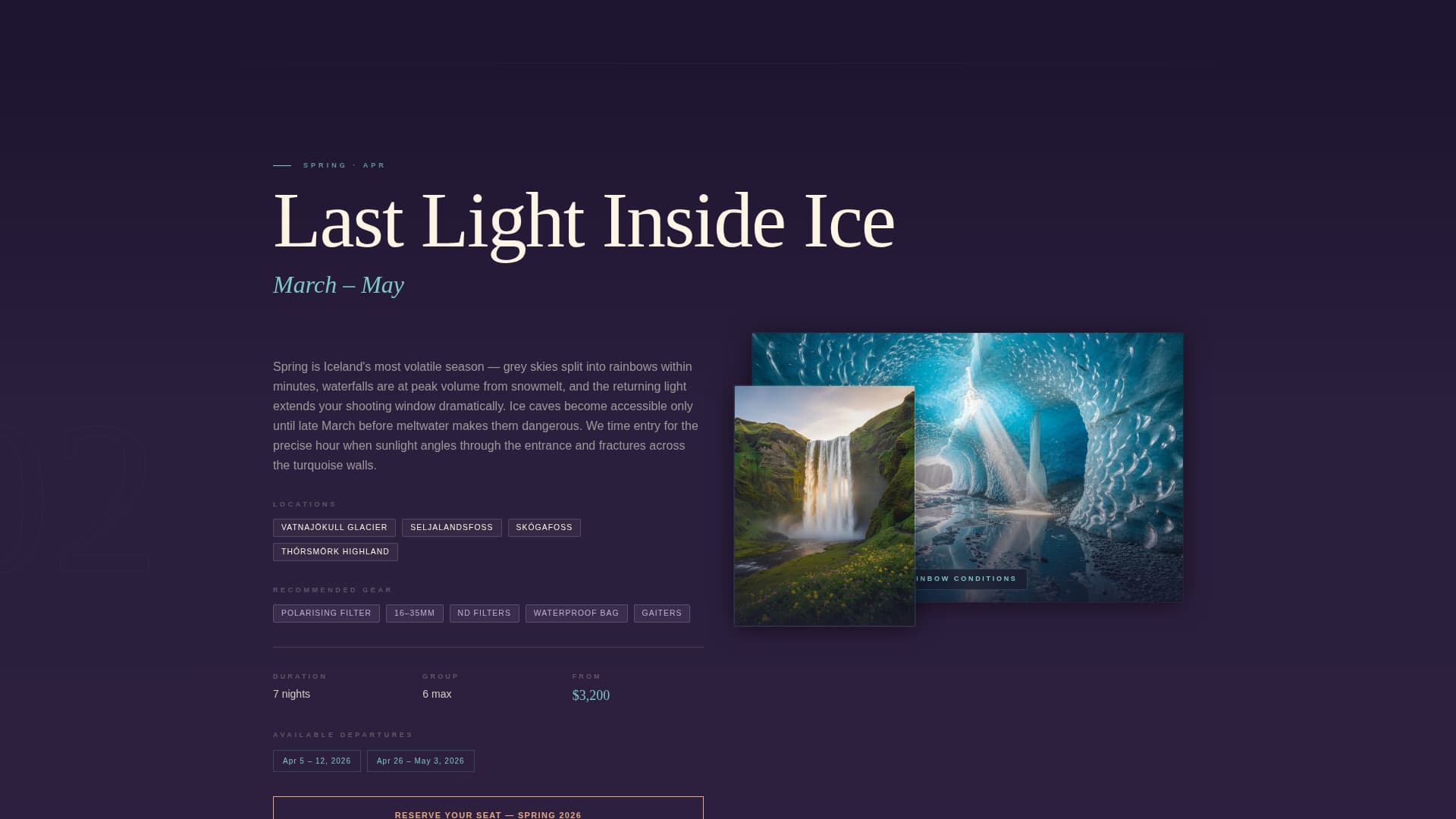 Iceland Travel Booking Website Template