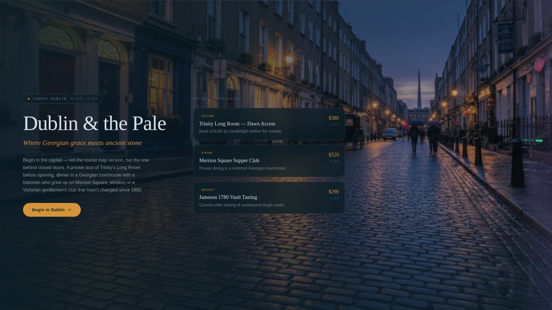 Ireland Travel Specialist Professional Website Template