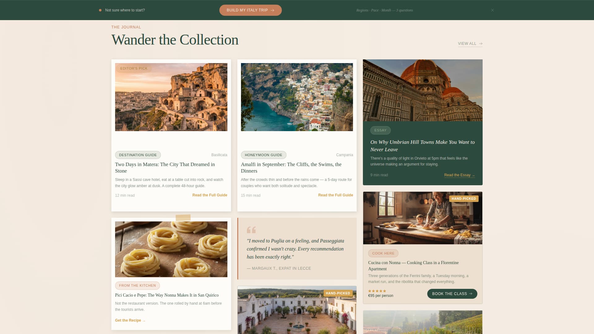 Italy Travel Blog Website Template