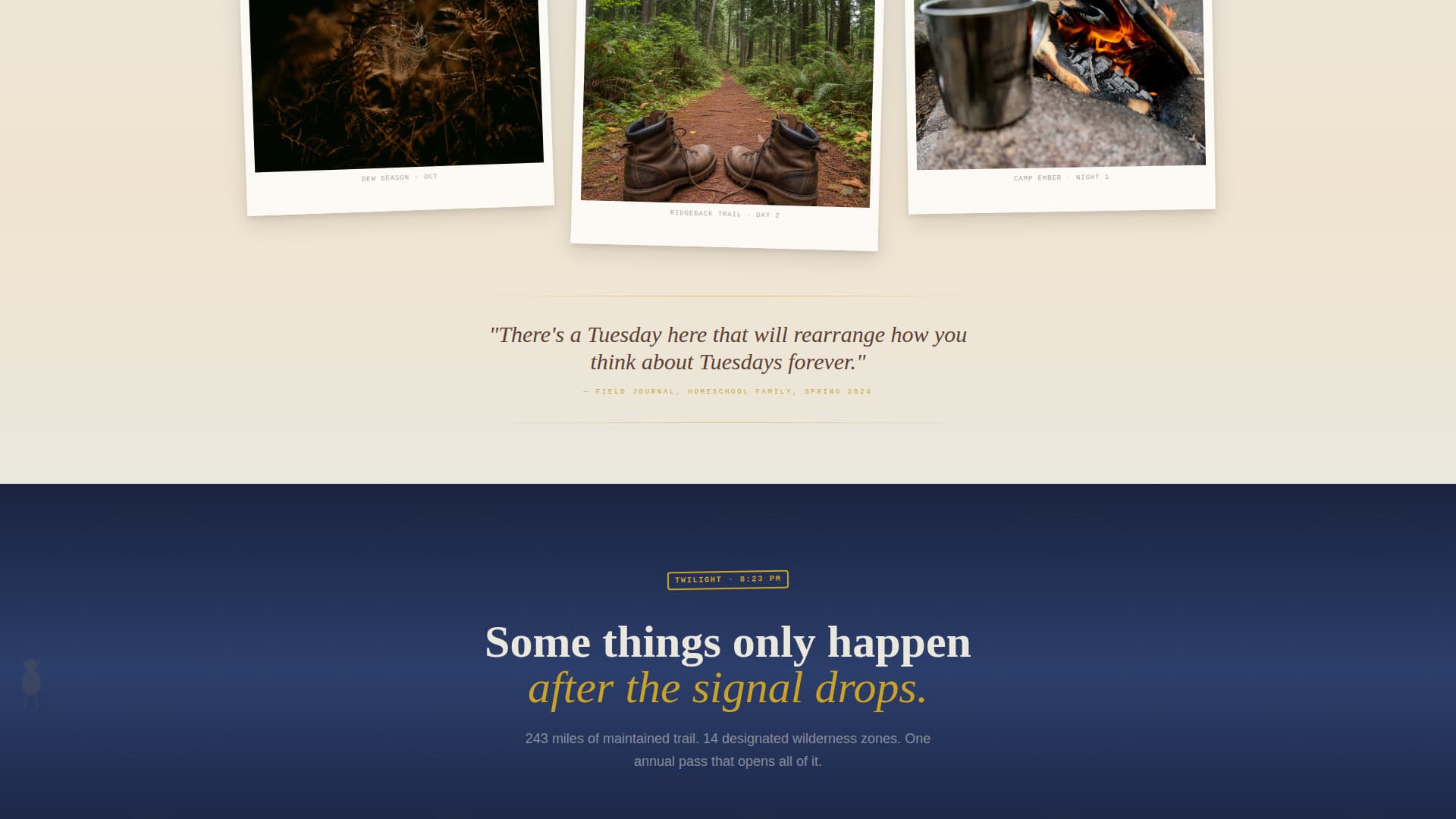 Canopy - Immersive Park Landing Page Template