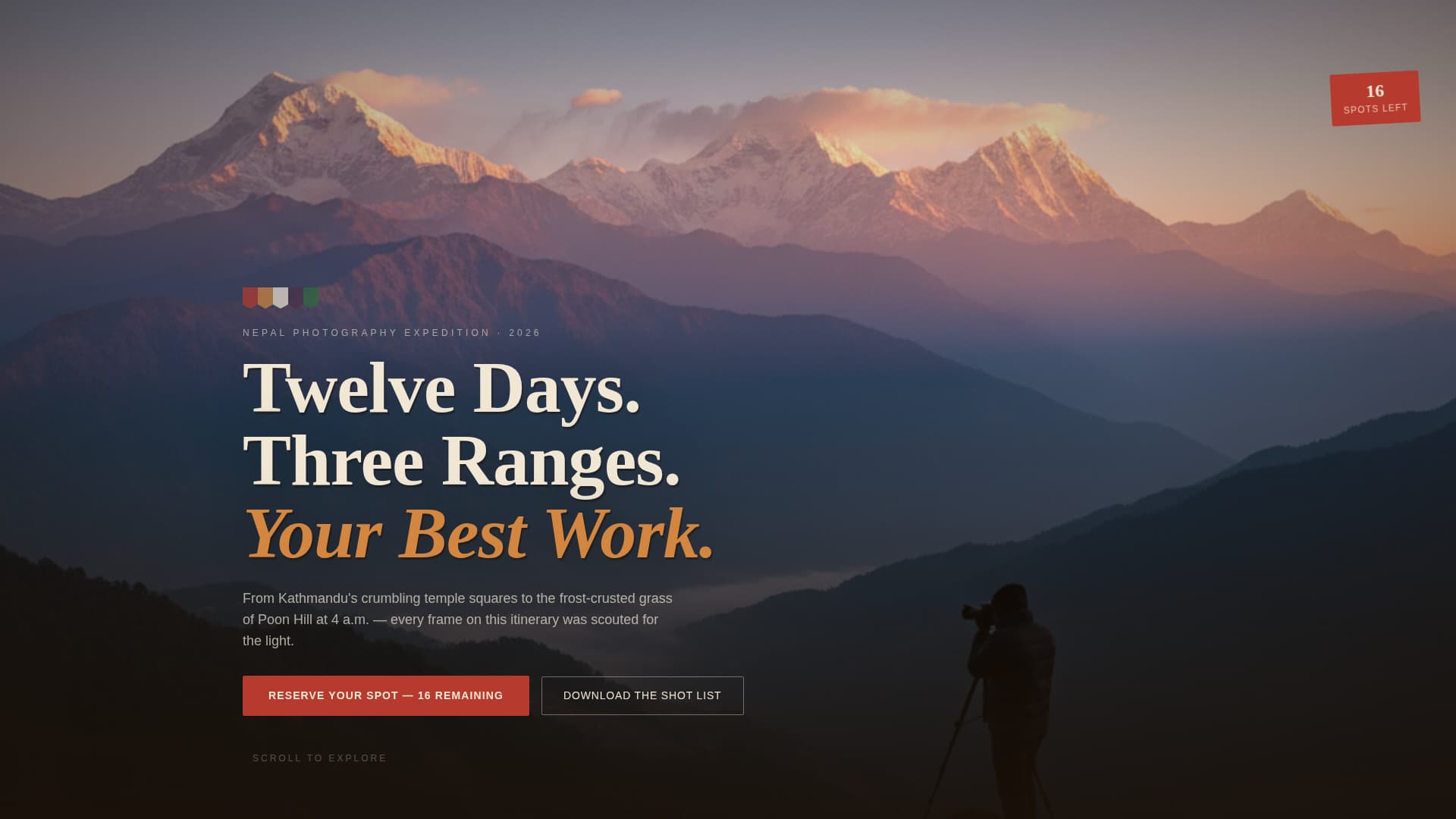 Nepal Travel Specialist Professional Website Template