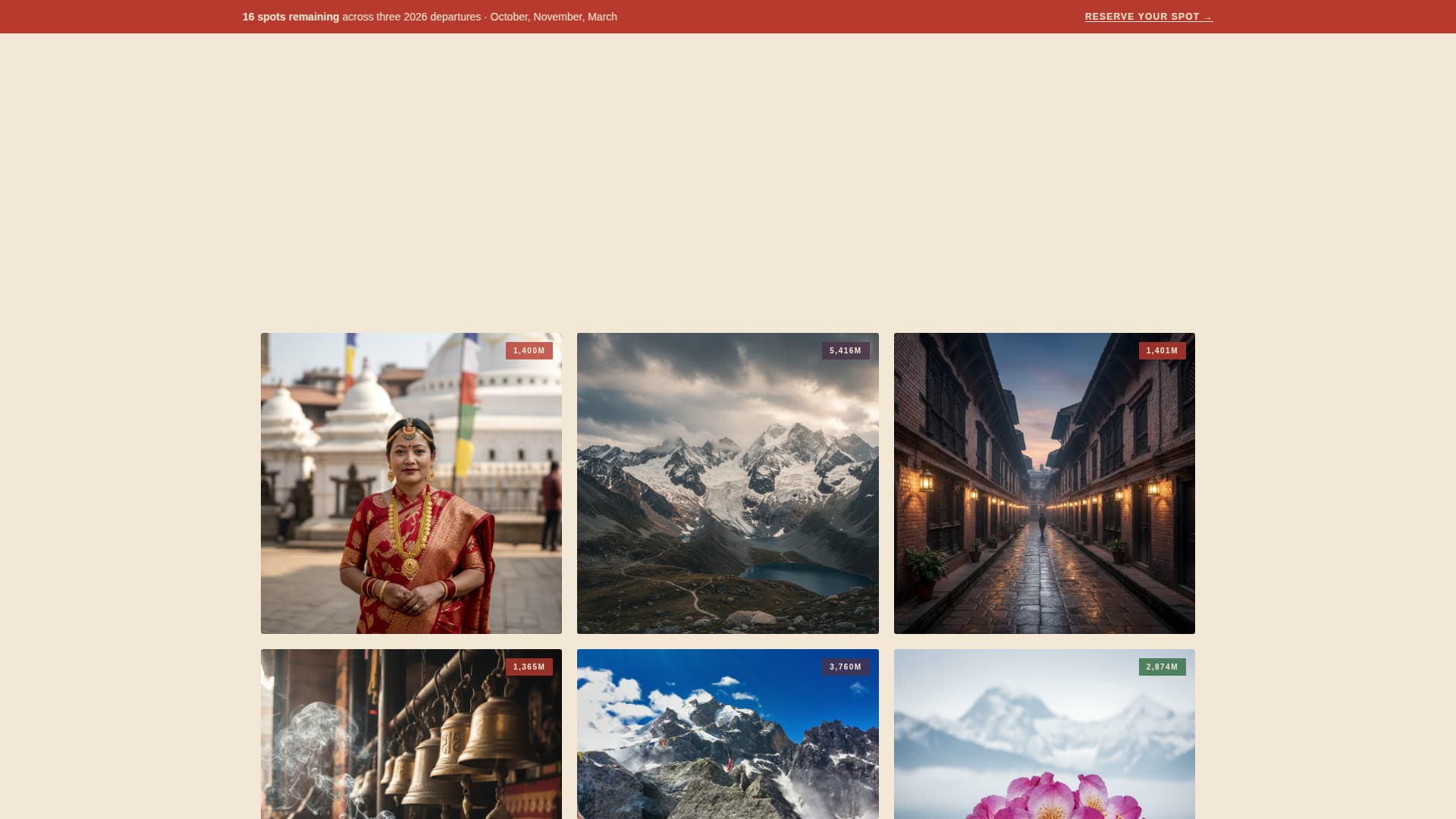 Nepal Travel Specialist Professional Website Template