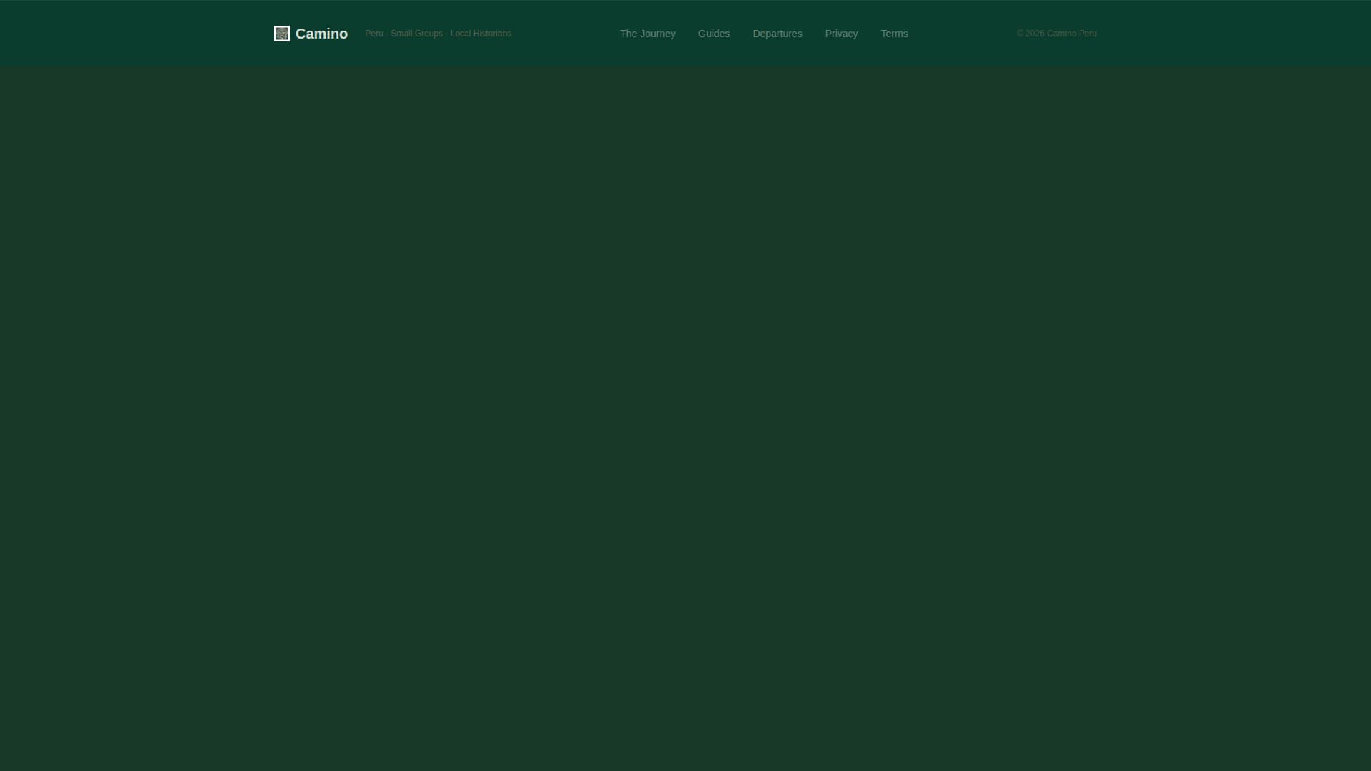 Camino - Immersive Peru Landing Page Template