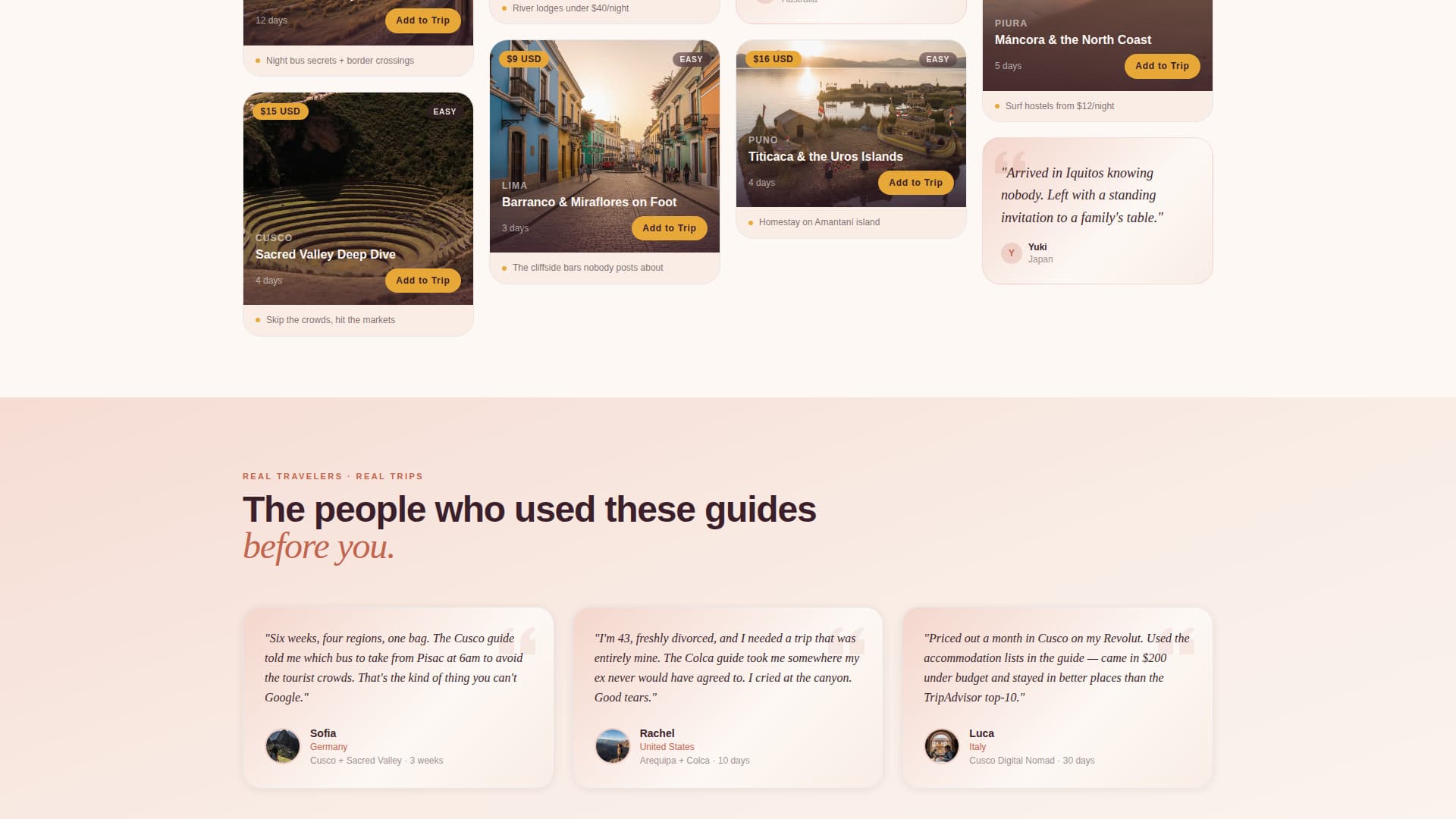 Peru Travel Specialist Professional Website Template