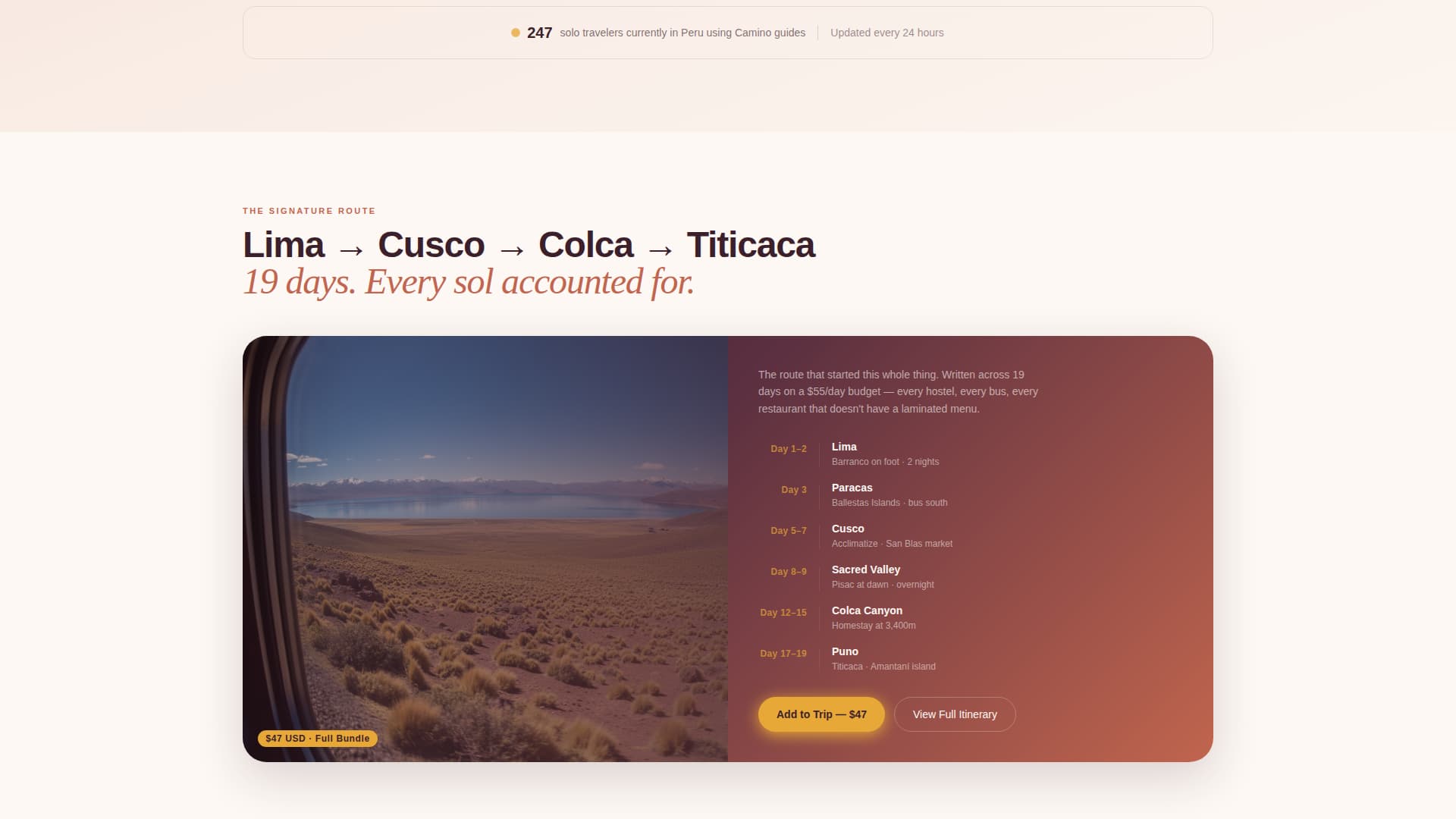 Peru Travel Specialist Professional Website Template