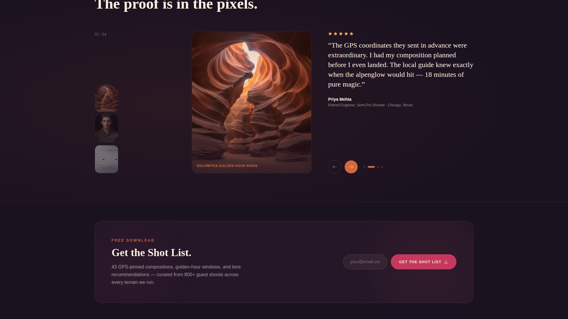 Adventure Photography Tour Company Website Template