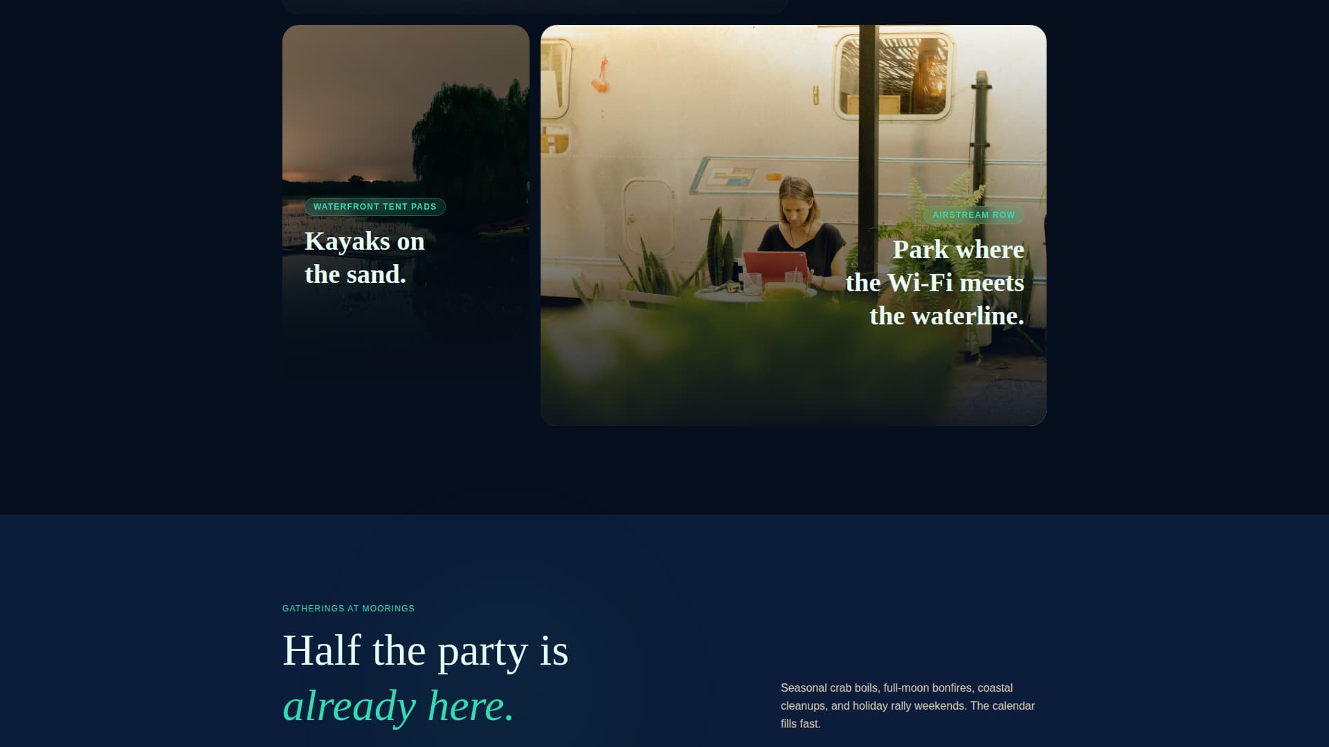 Campground & Glamping Booking Website Template