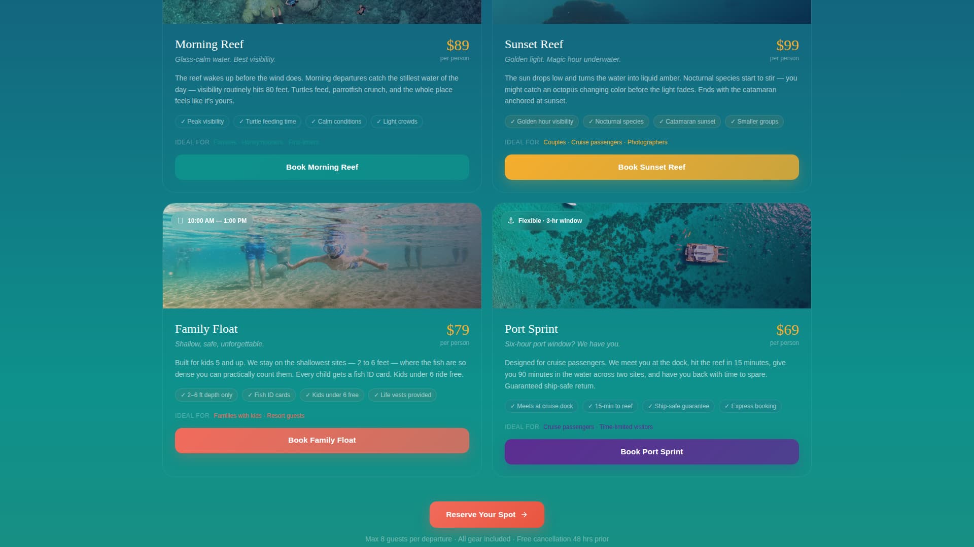 Small-Group Snorkelling & Reef Tour Operator Website Template