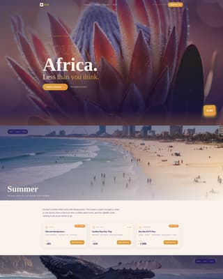 South Africa Travel Advanced Booking Website Template
