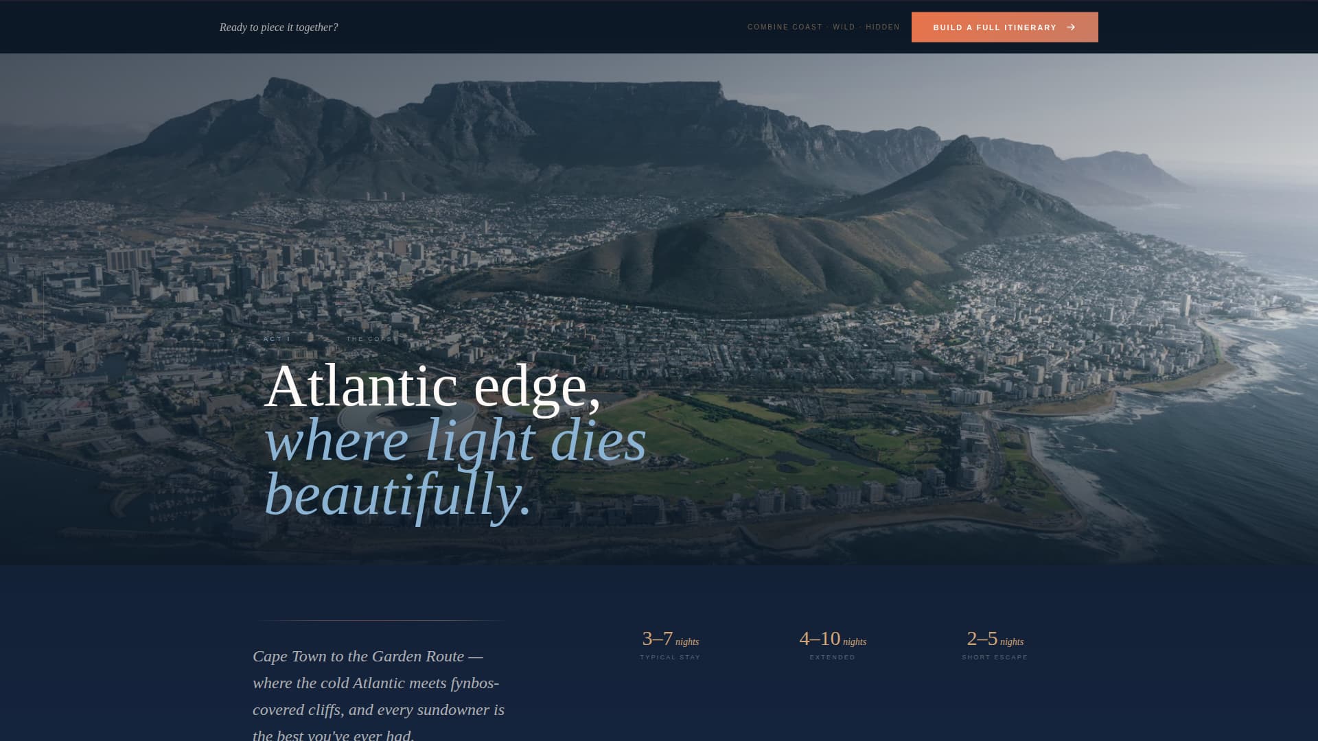 South Africa Travel Portfolio Website Template