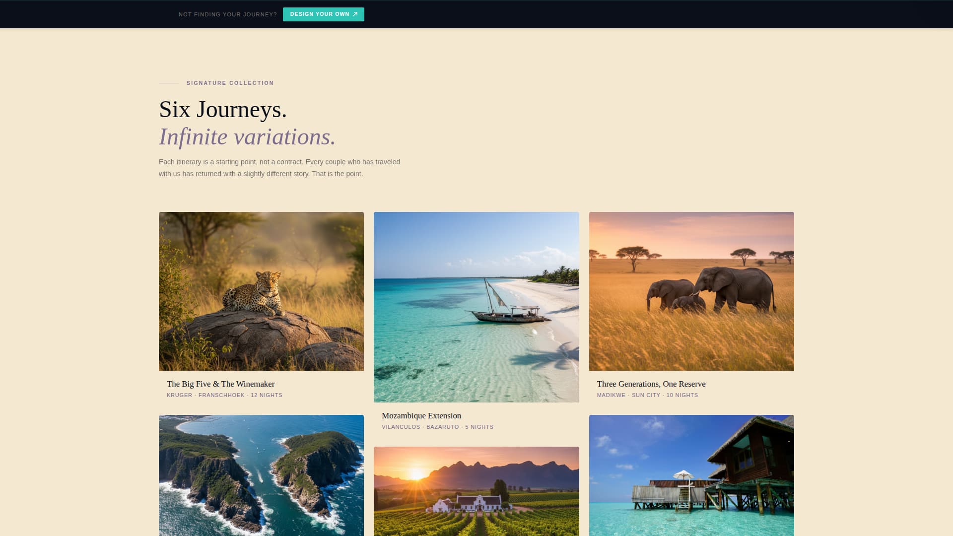 South Africa Travel Specialist Booking Website Template