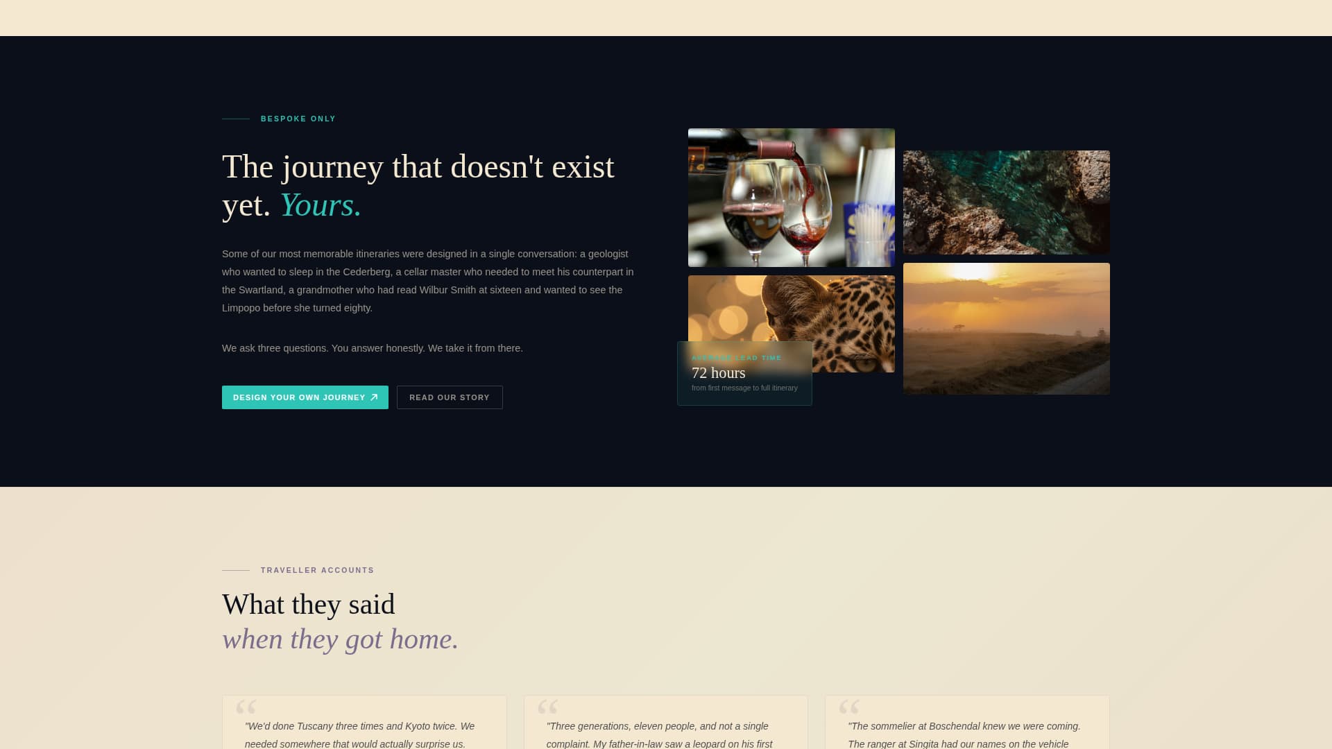 South Africa Travel Specialist Booking Website Template