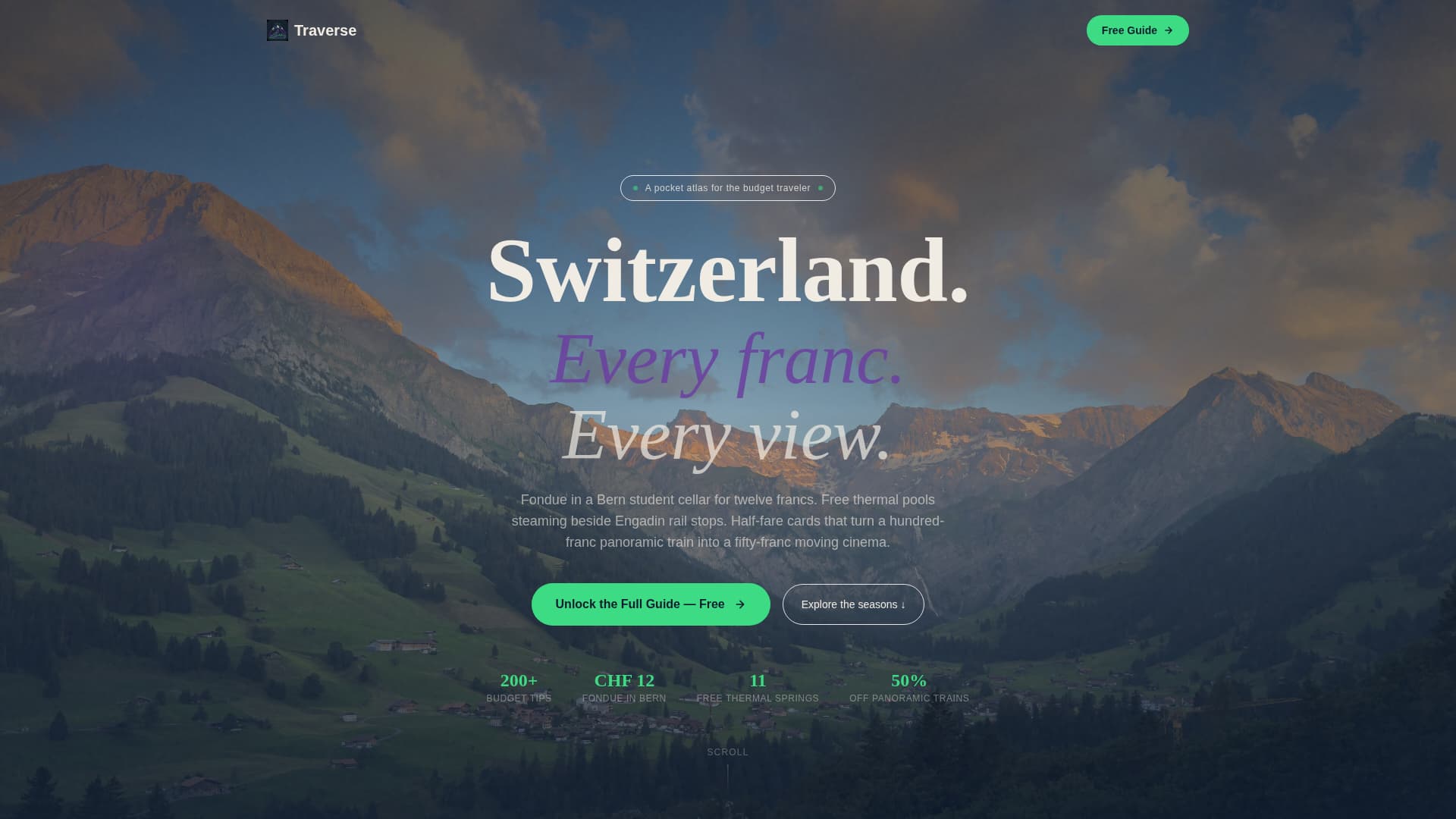 Switzerland Travel Professional Website Template