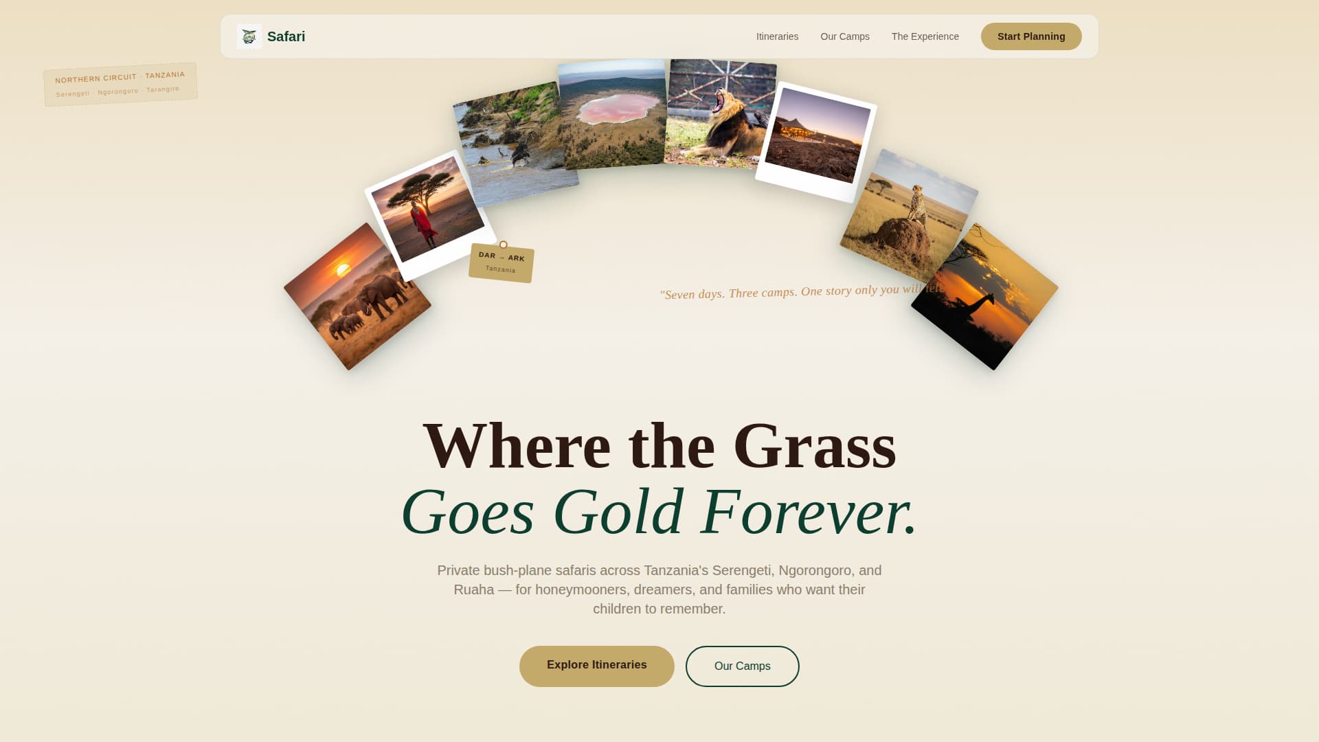 Tanzania Travel Pricing Website Template