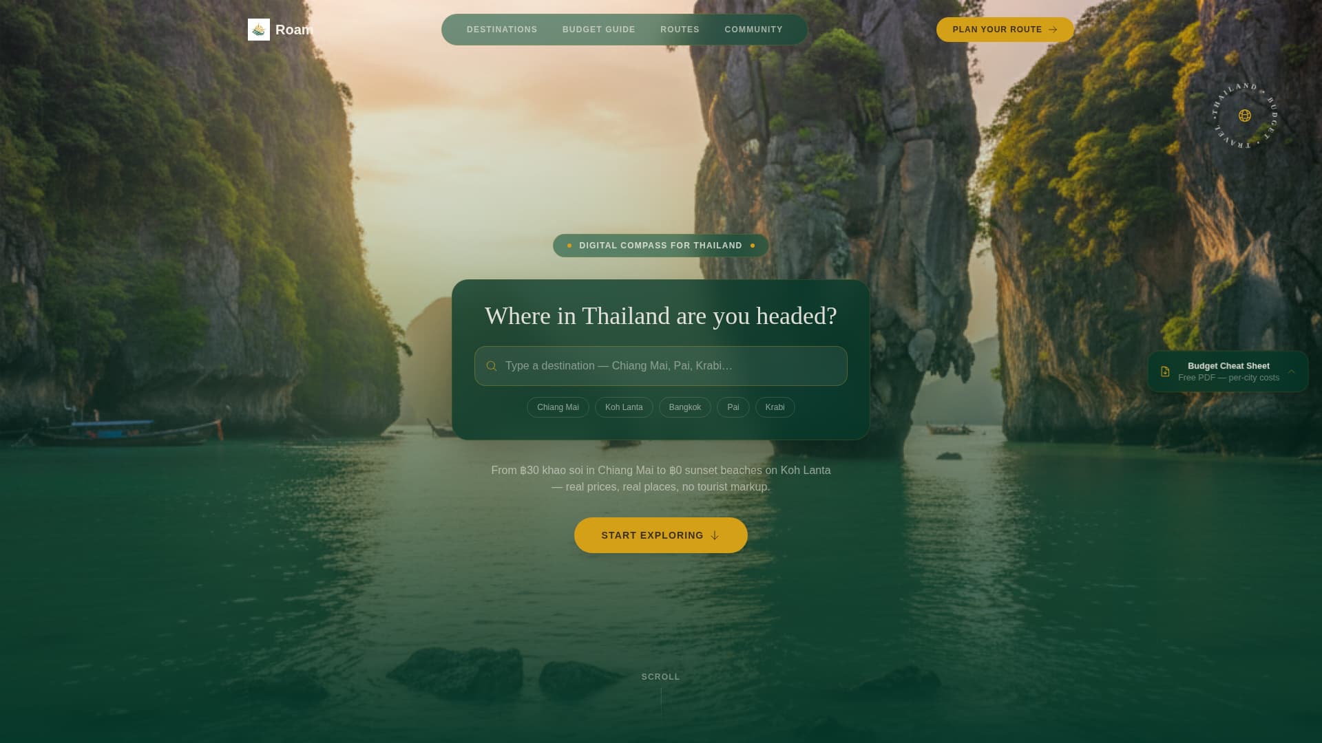Thailand Travel Pricing Website Template