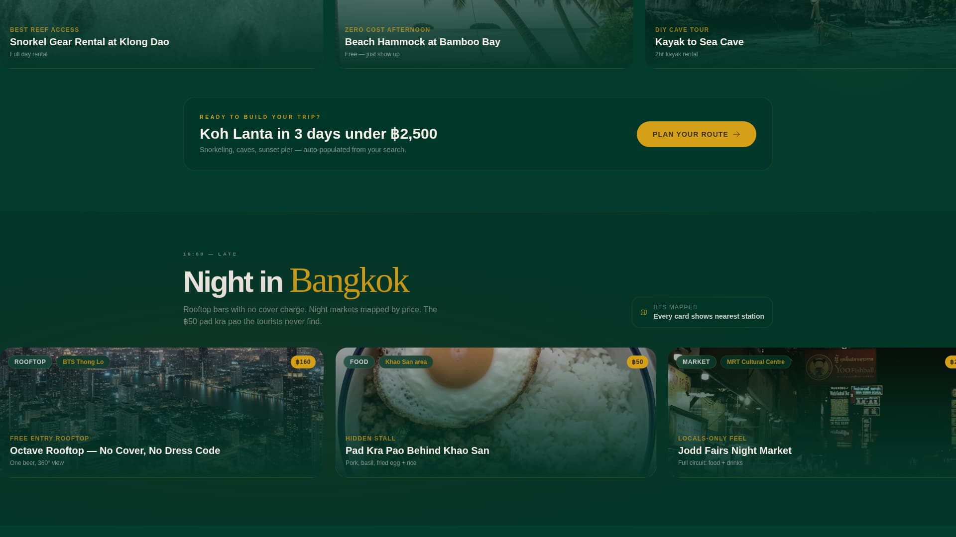 Thailand Travel Pricing Website Template