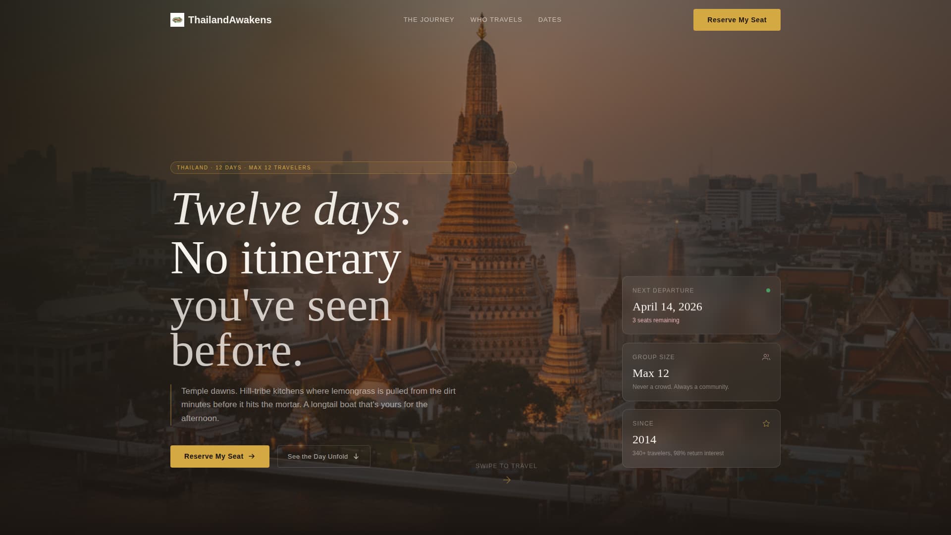Thailand Travel Booking Website Template