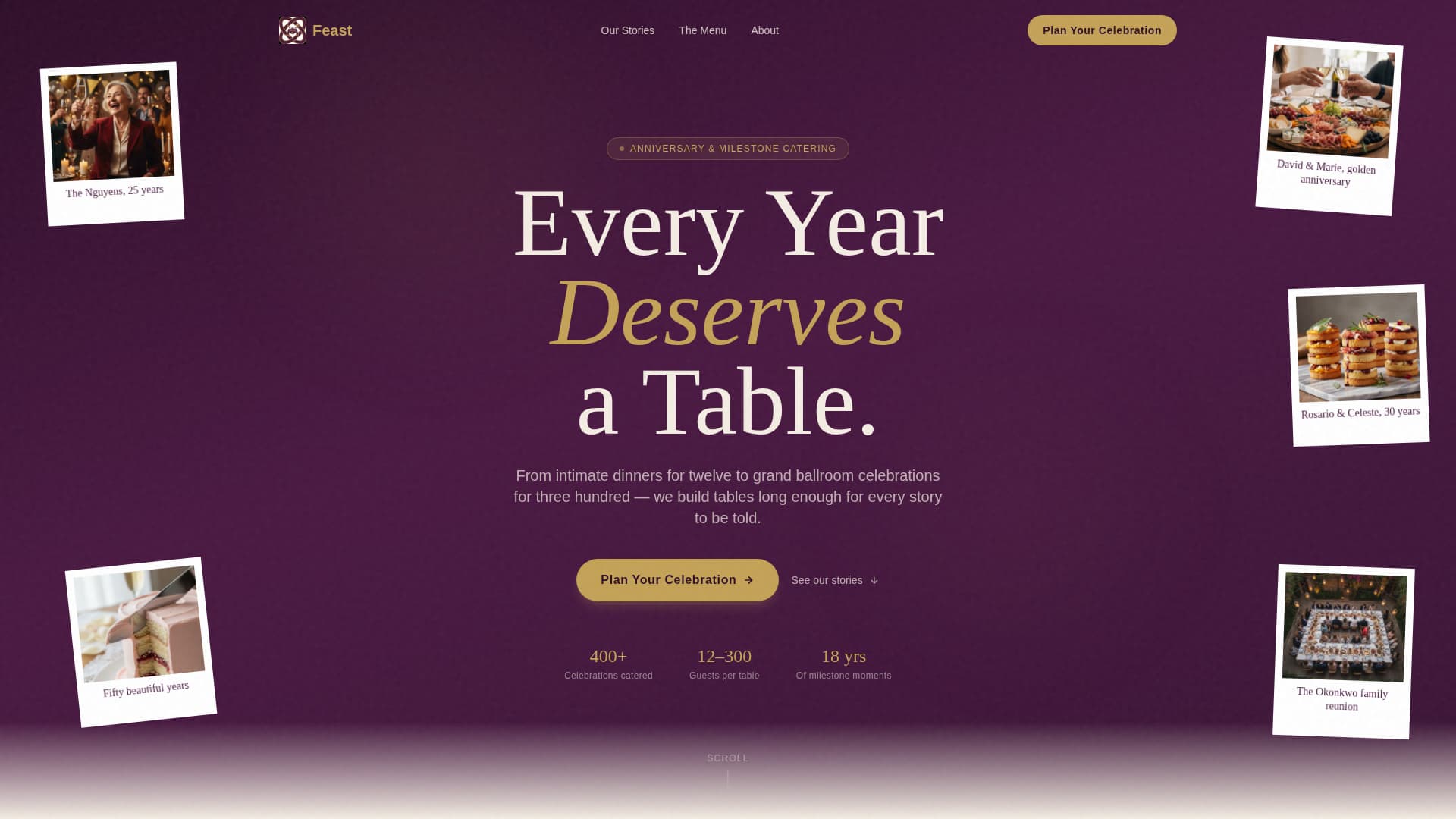 Anniversary Event Booking Website Template