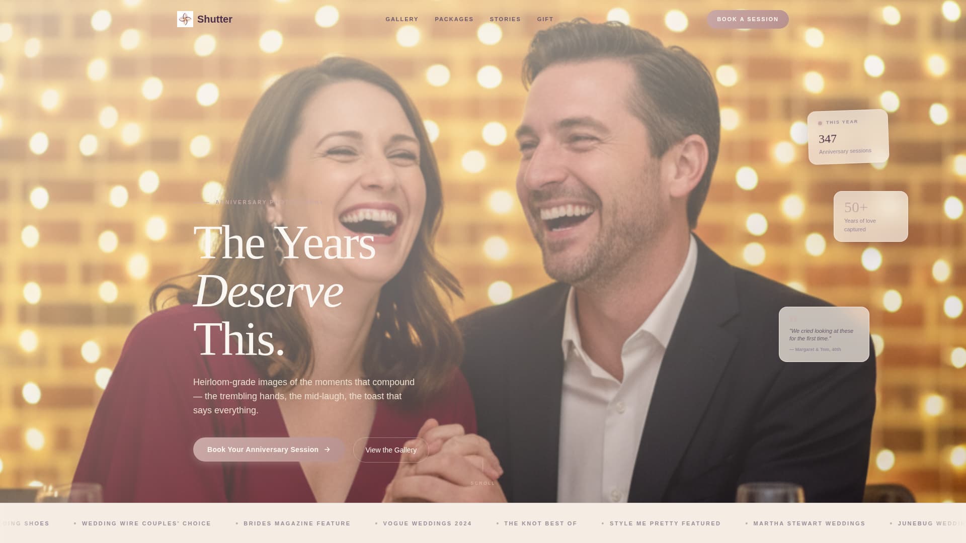Anniversary Event Complete Booking Website Template