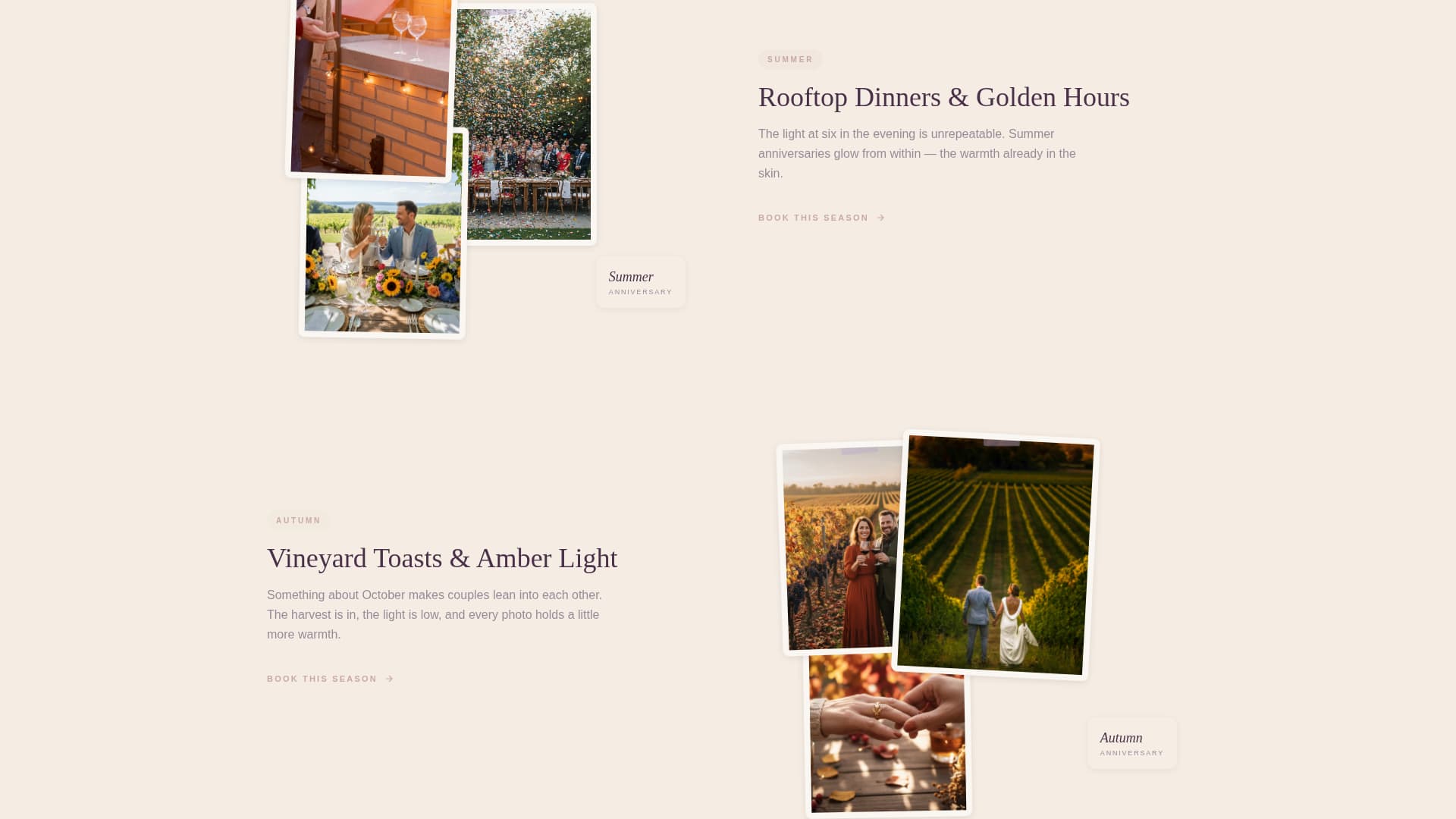 Anniversary Event Complete Booking Website Template